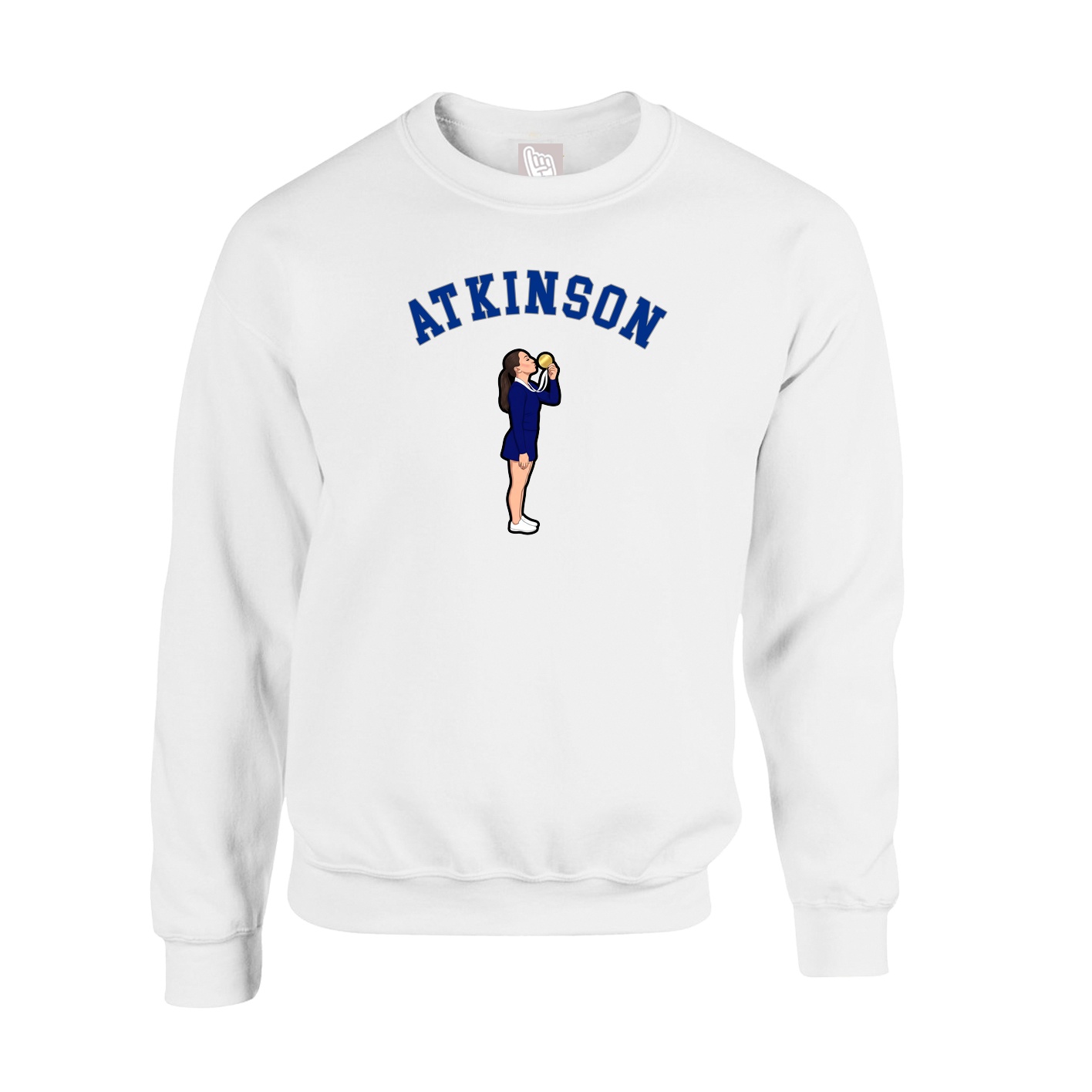 Fleece Crew — Shirsey Arch in White