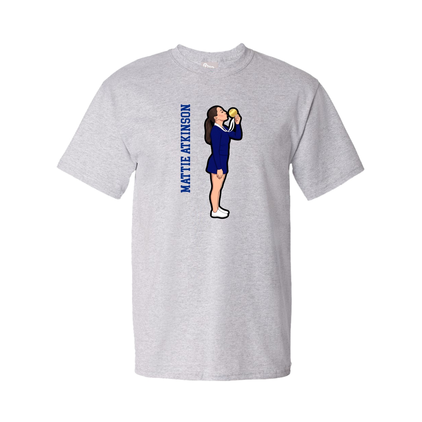 Tee — Name Vertical in Grey