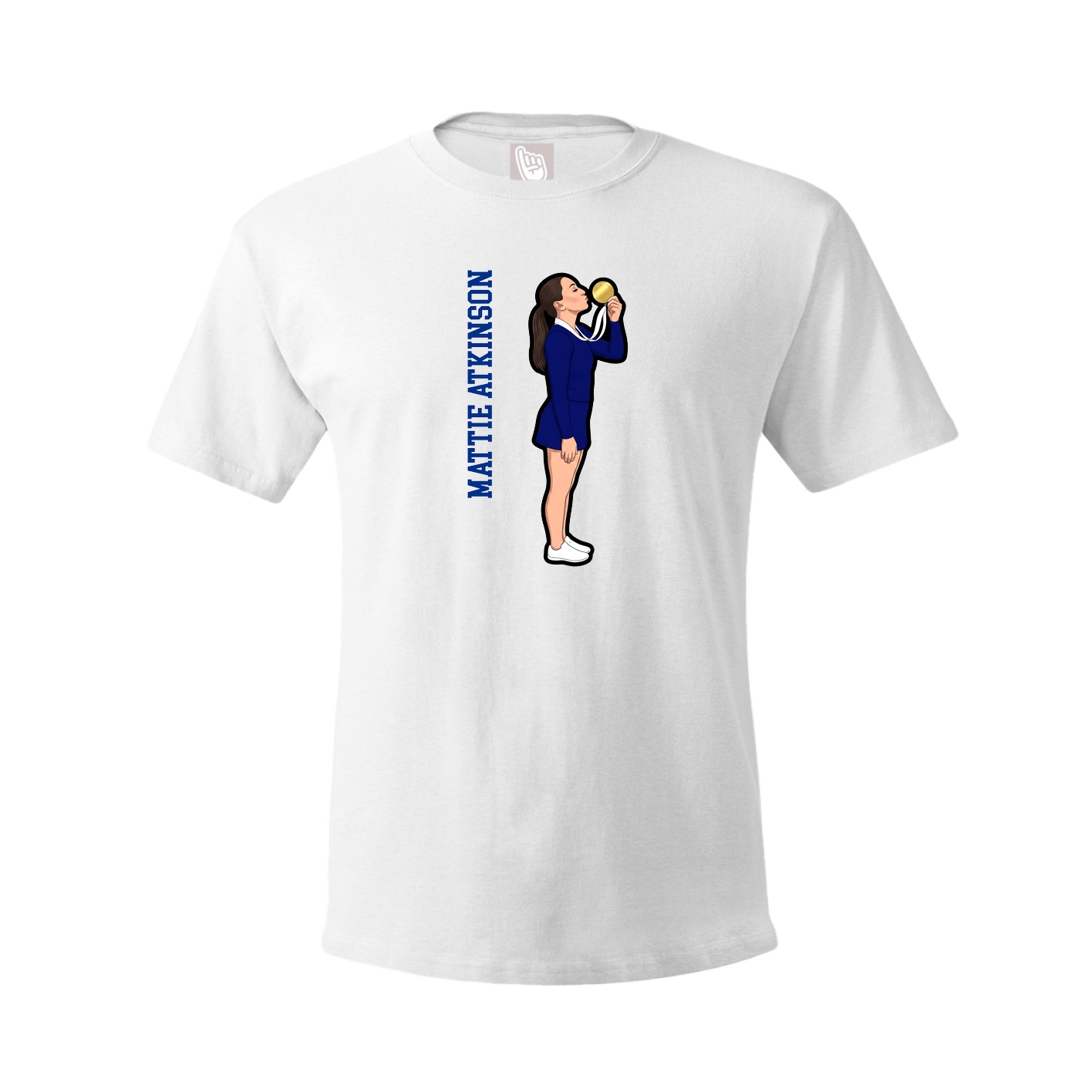Youth Tee — Name Vertical in White