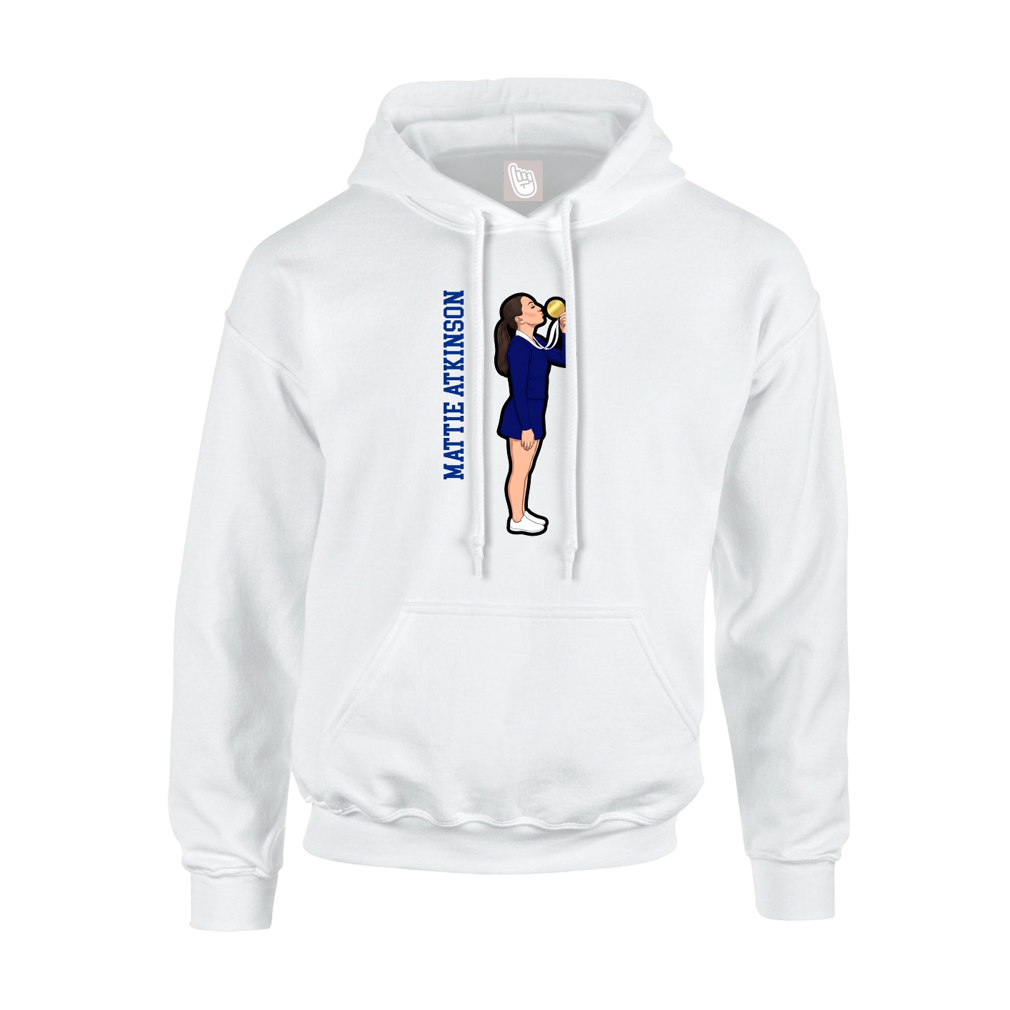 Hoodie — Name Vertical in White