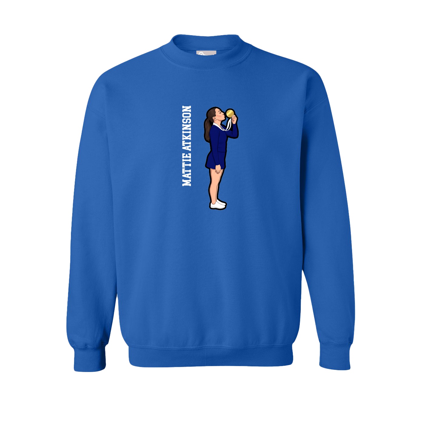 Fleece Crew — Name Vertical in Royal