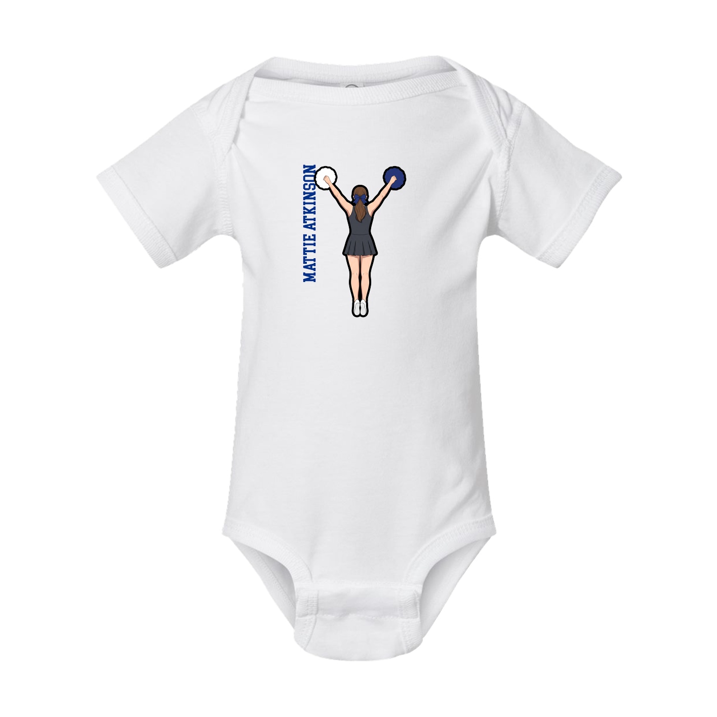 Baby Onesie — Name Vertical in White