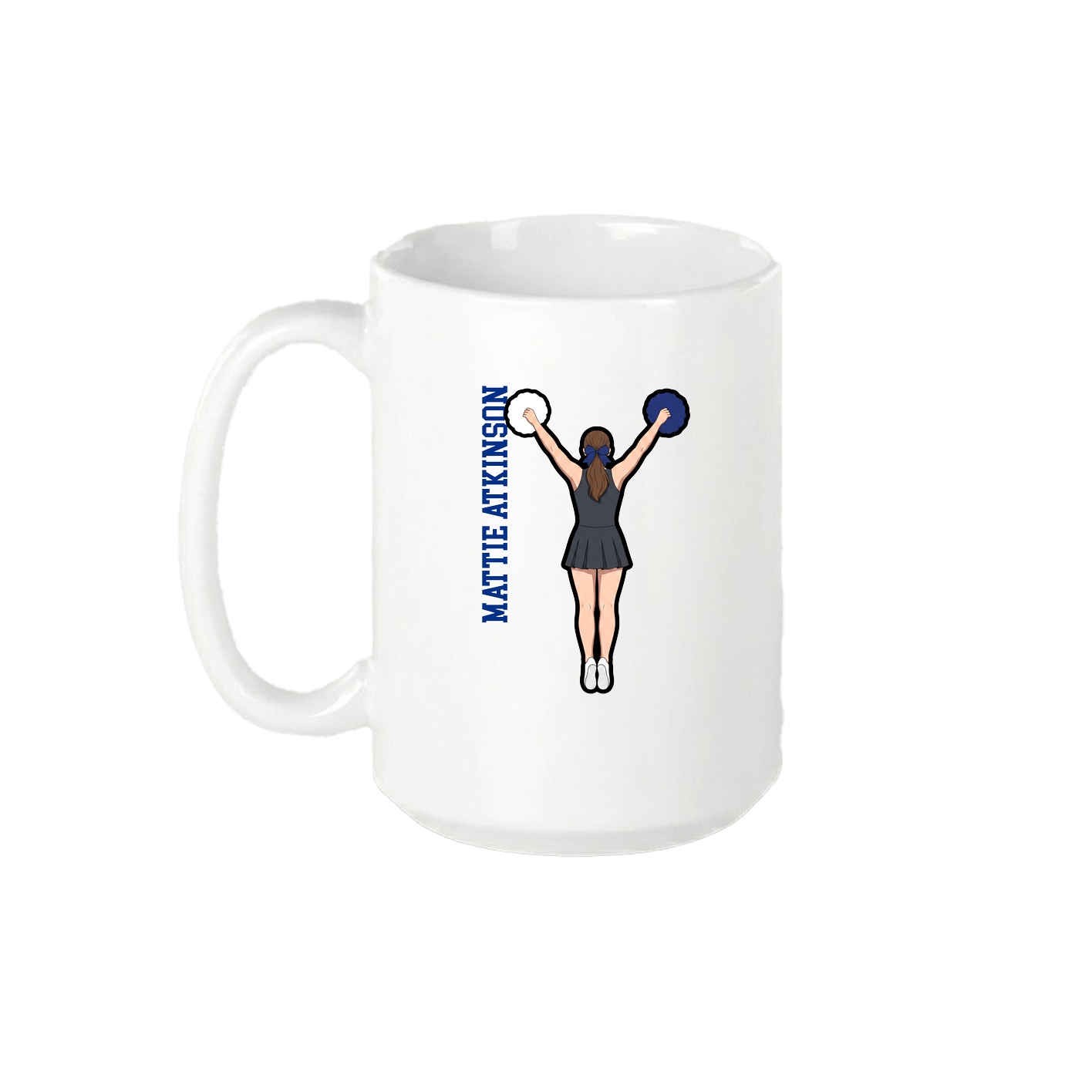 15oz Coffee Mug — Name Vertical in White