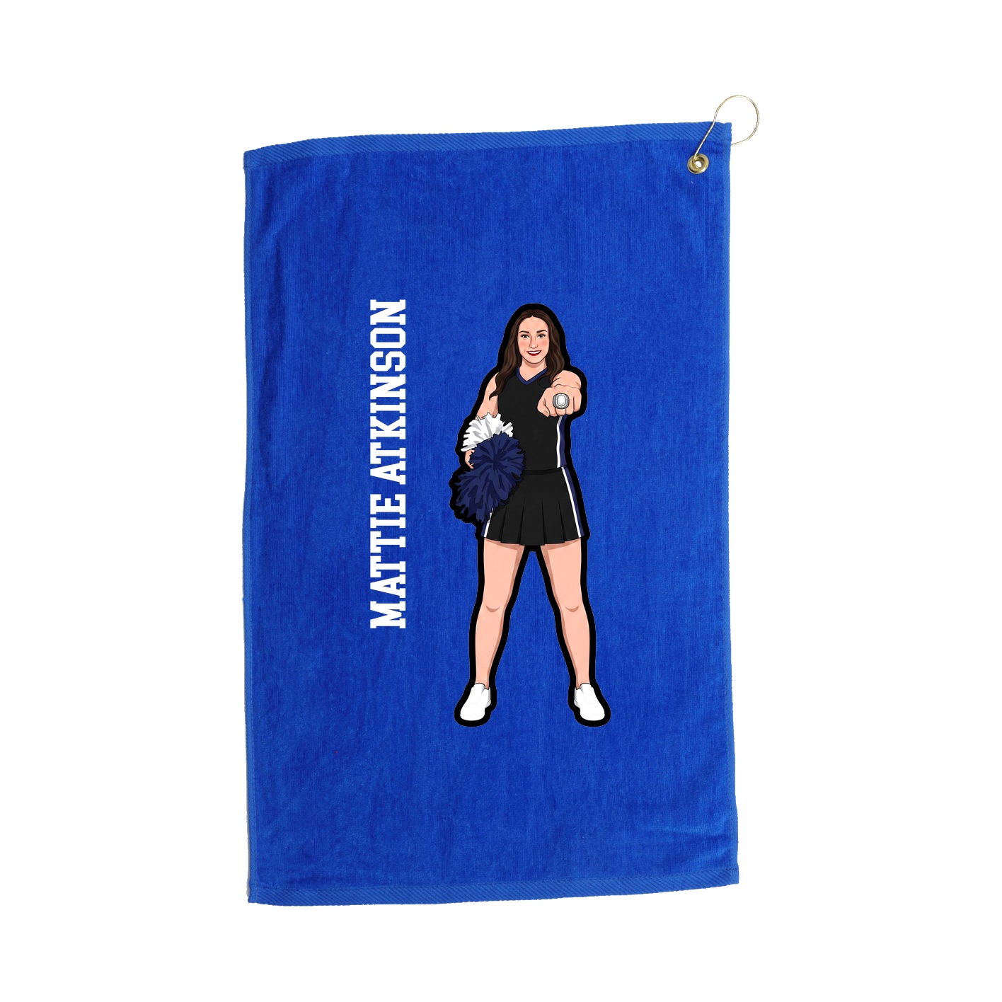 Golf Towel — Name Vertical in Royal
