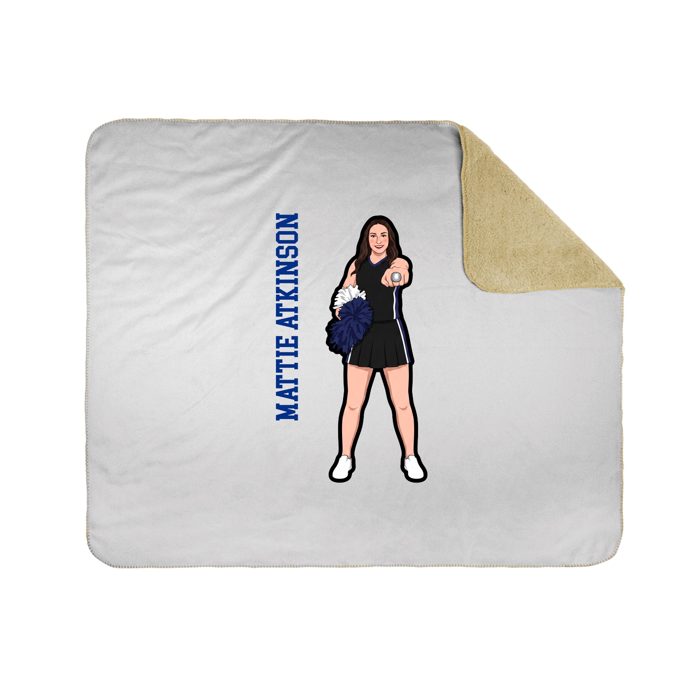 Throw Blanket — Name Vertical in White