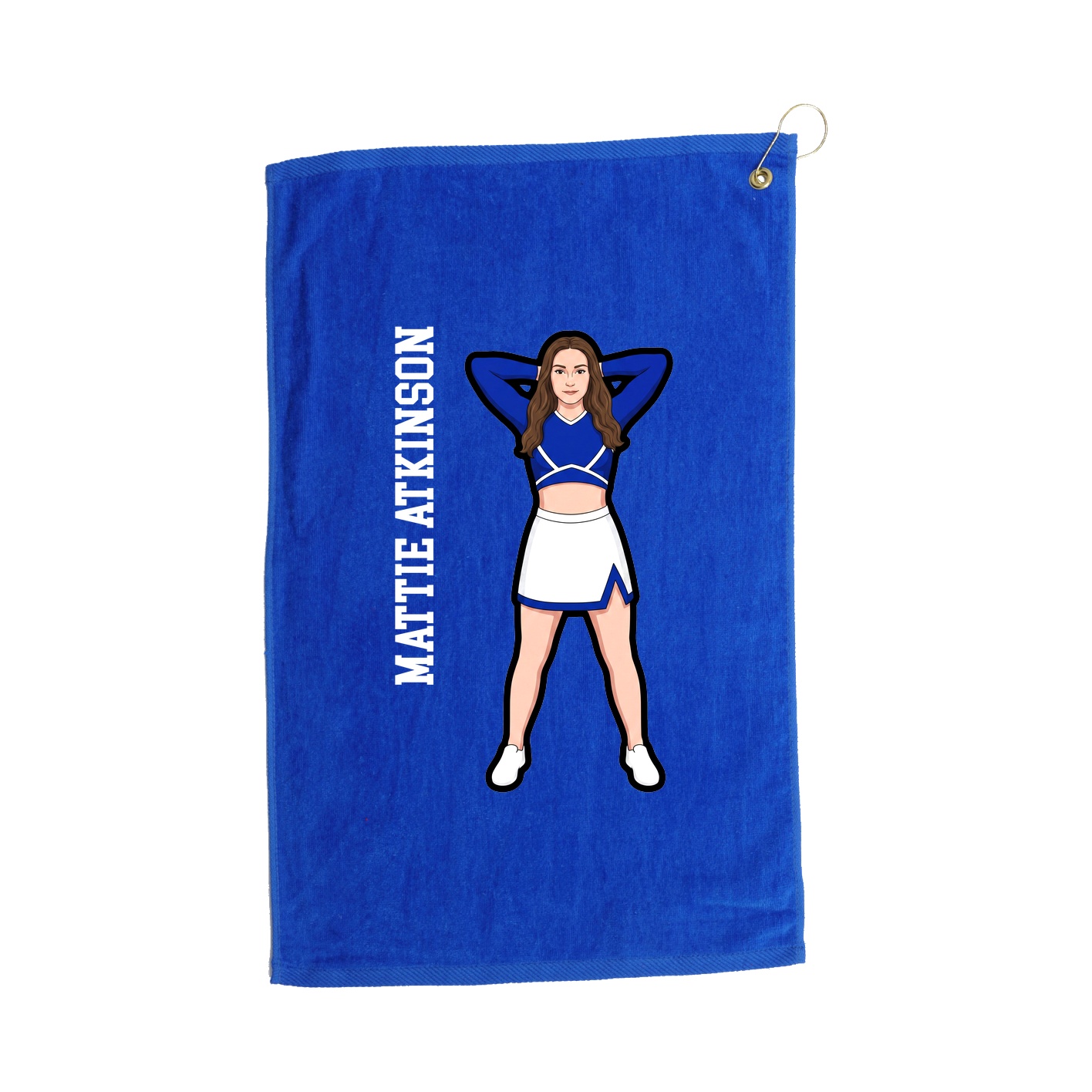 Golf Towel — Name Vertical in Royal