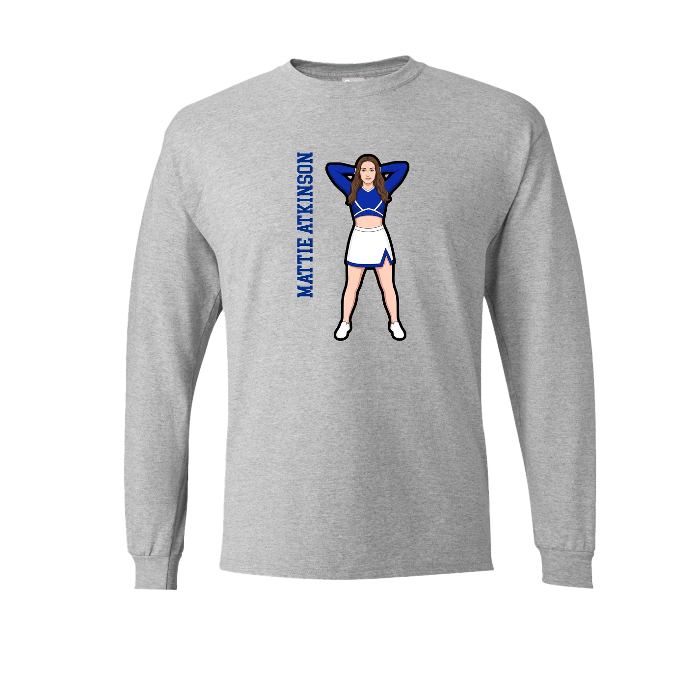 Long Sleeve Tee — Name Vertical in Grey