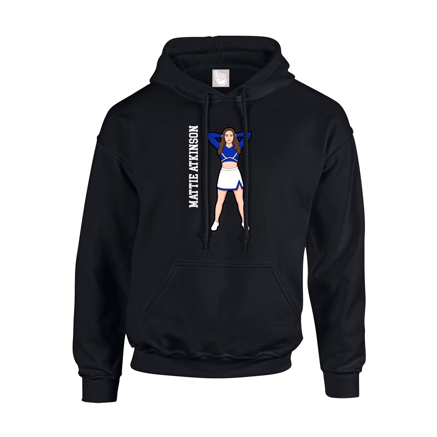 Youth Hoodie — Name Vertical in Black