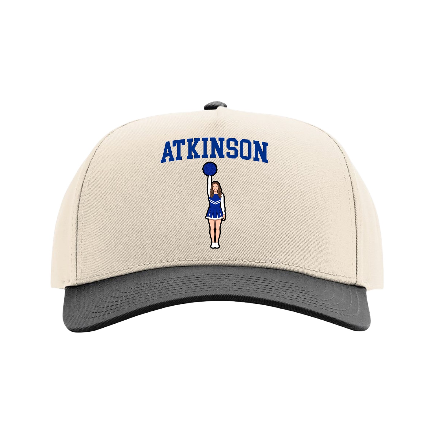 Full Fabric Five-Panel Champ Cap — Shirsey in Cream/Black