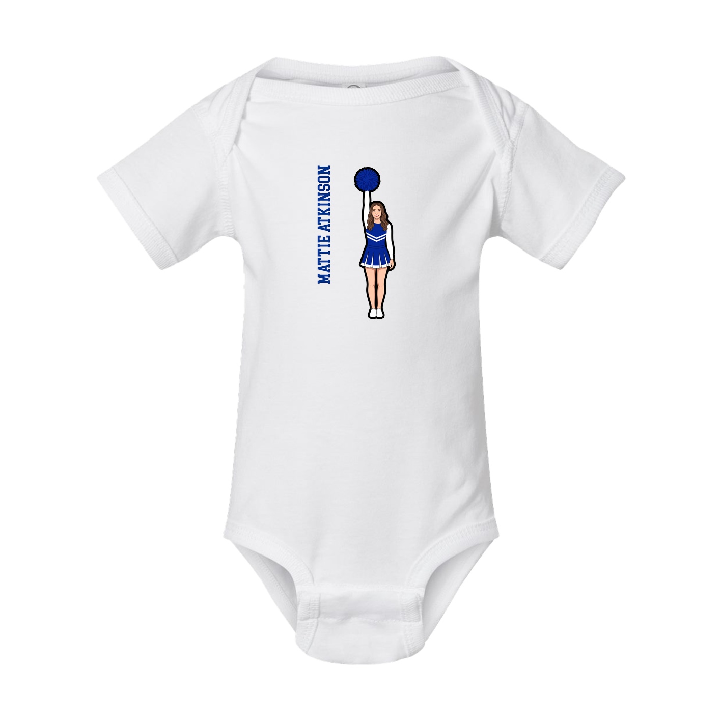 Baby Onesie — Name Vertical in White