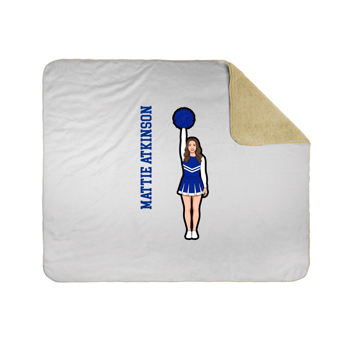 Throw Blanket — Name Vertical in White