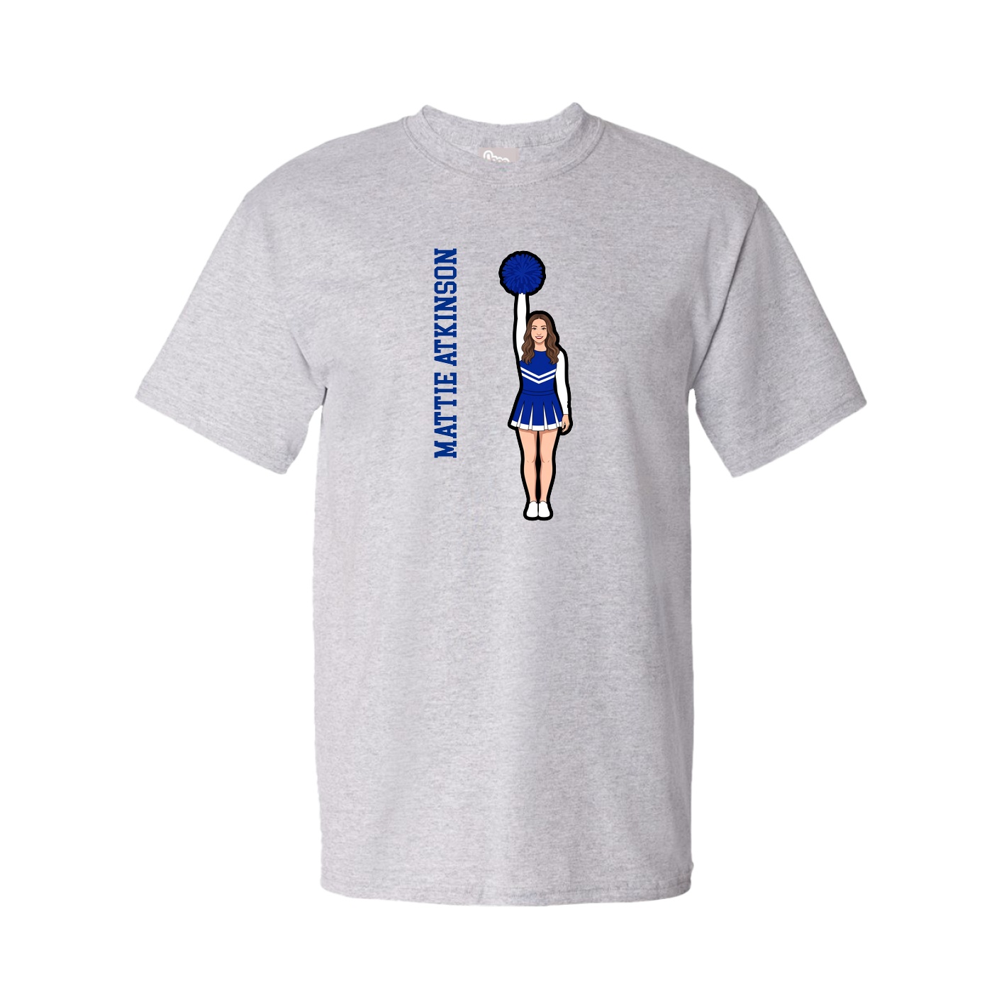 Youth Tee — Name Vertical in Grey