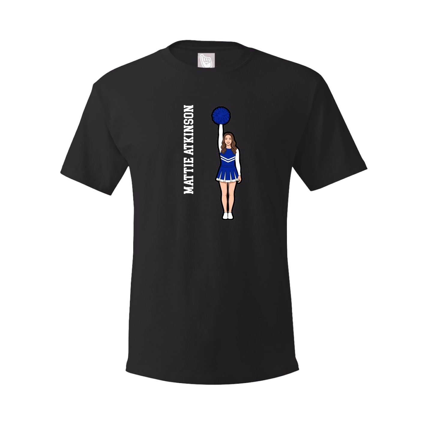 Youth Tee — Name Vertical in Black