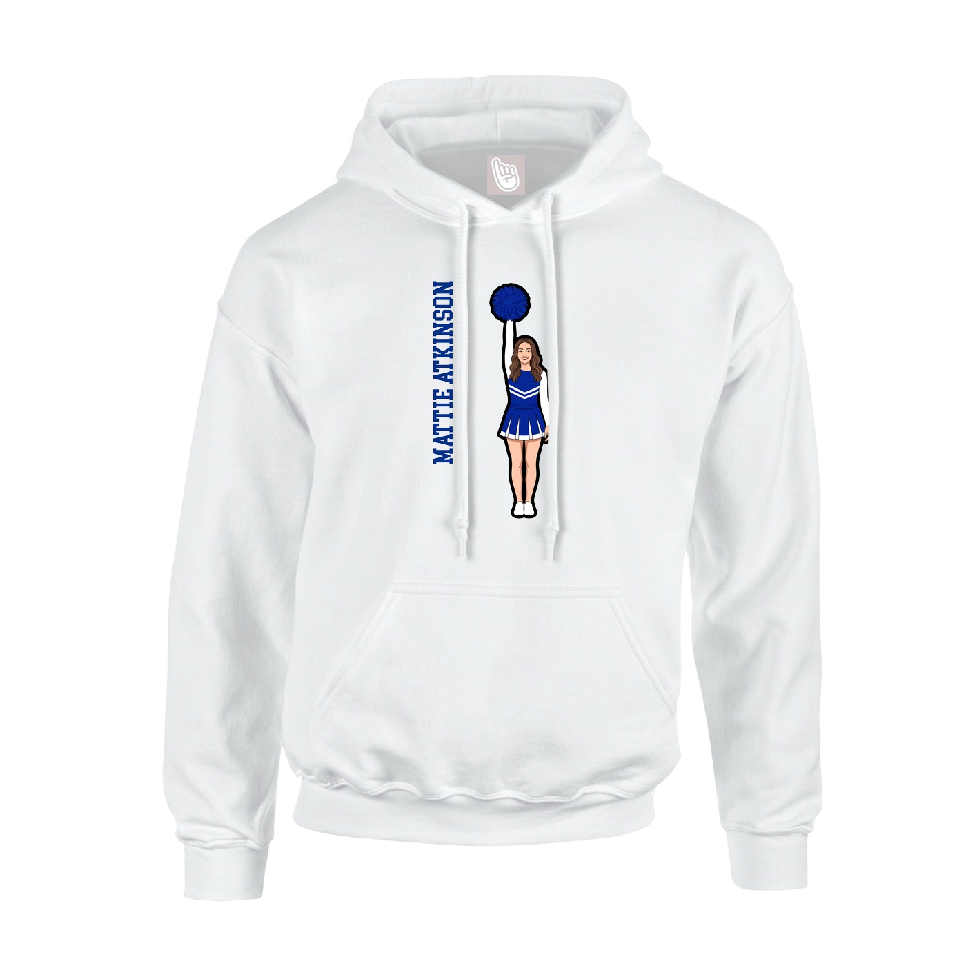 Hoodie — Name Vertical in White