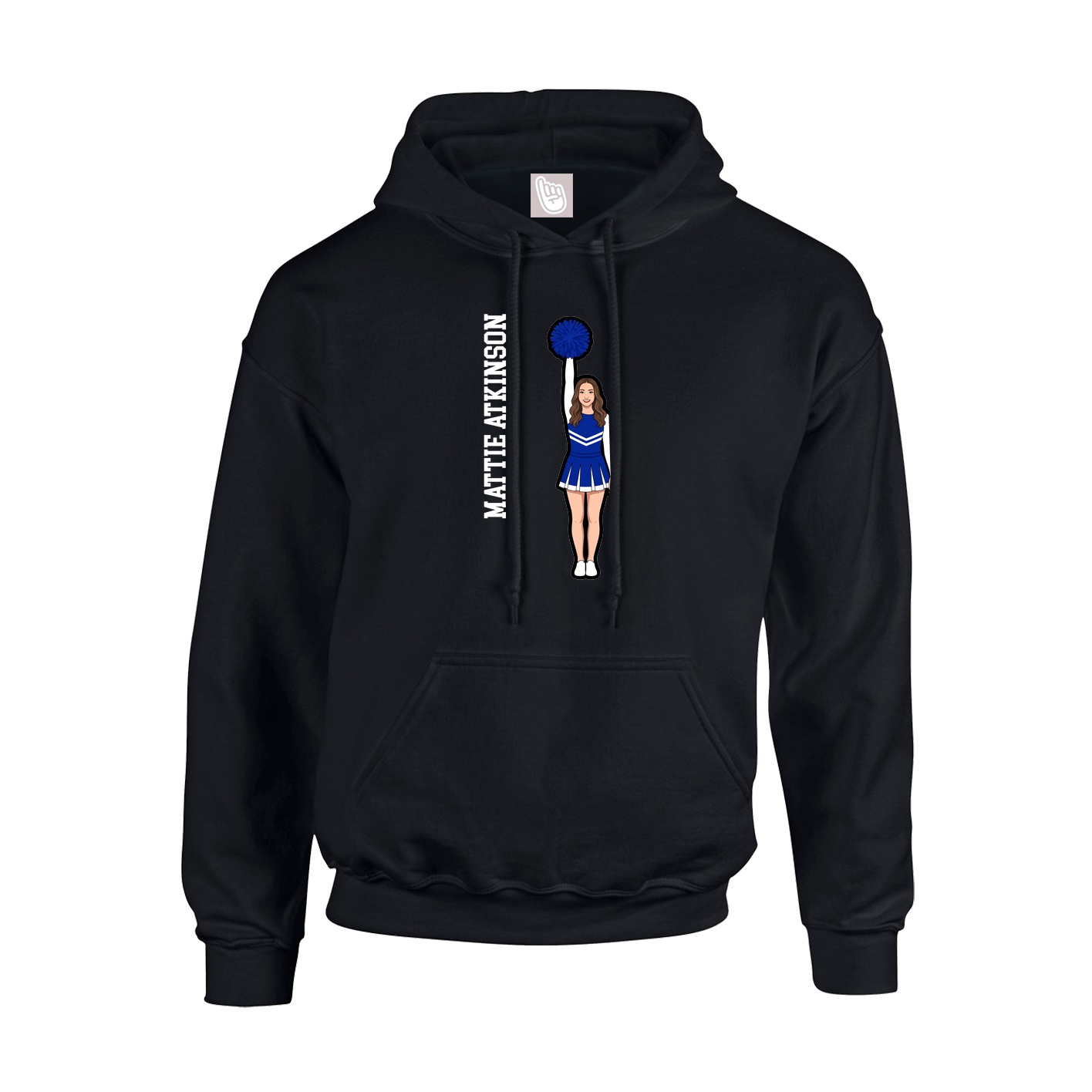 Youth Hoodie — Name Vertical in Black