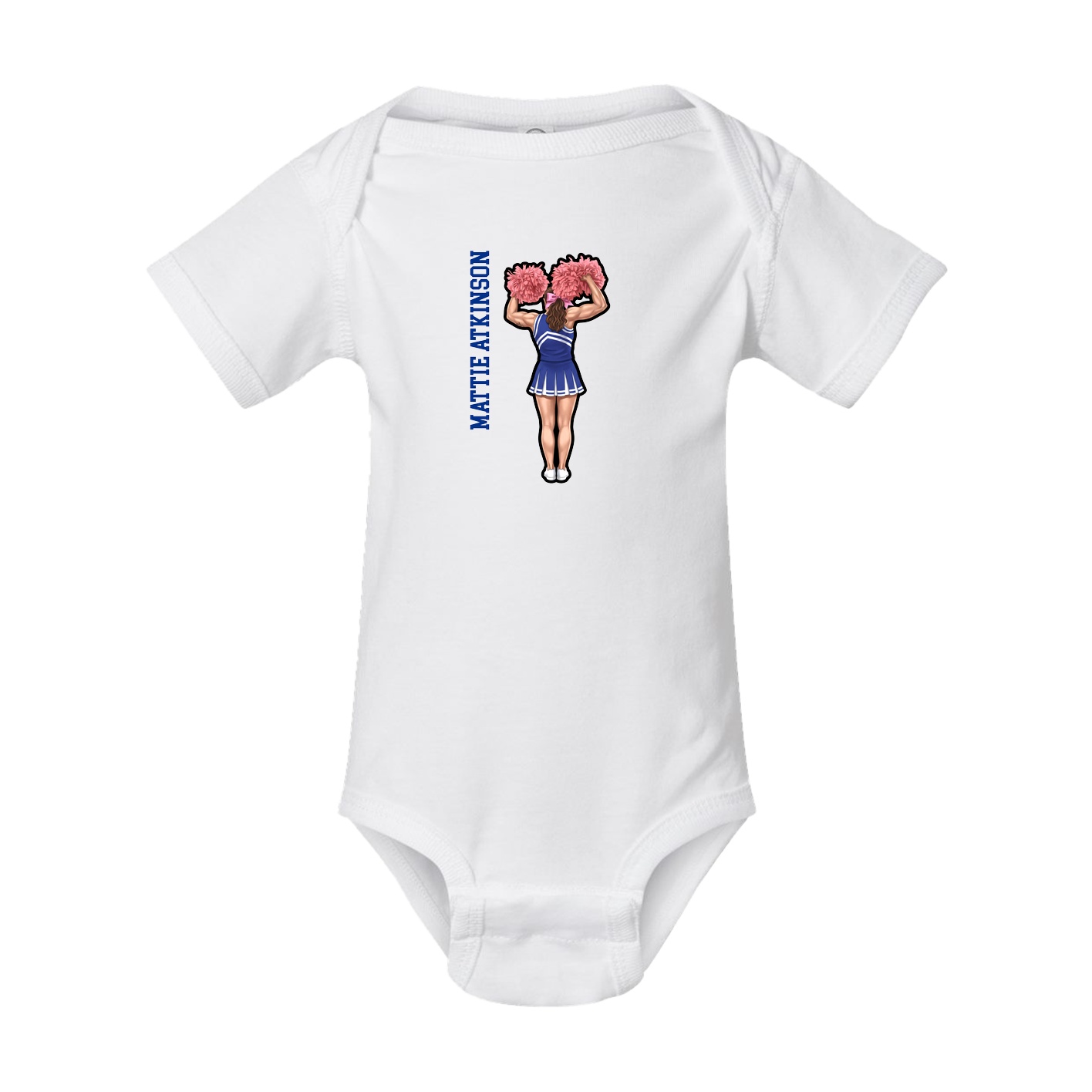 Baby Onesie — Name Vertical in White