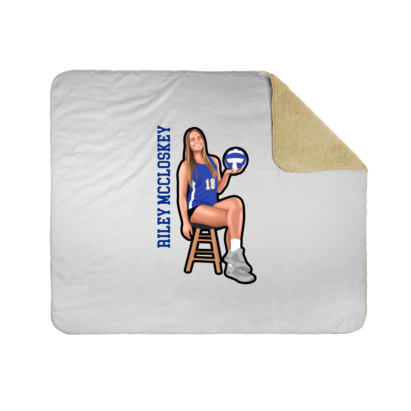 Throw Blanket — Name Vertical in White