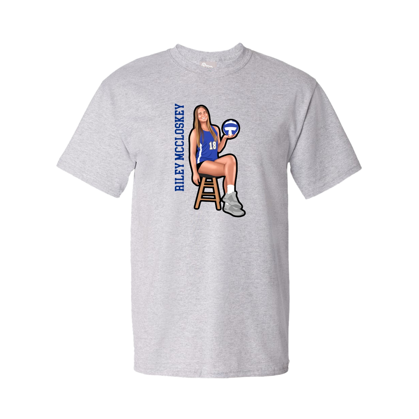 Tee — Name Vertical in Grey
