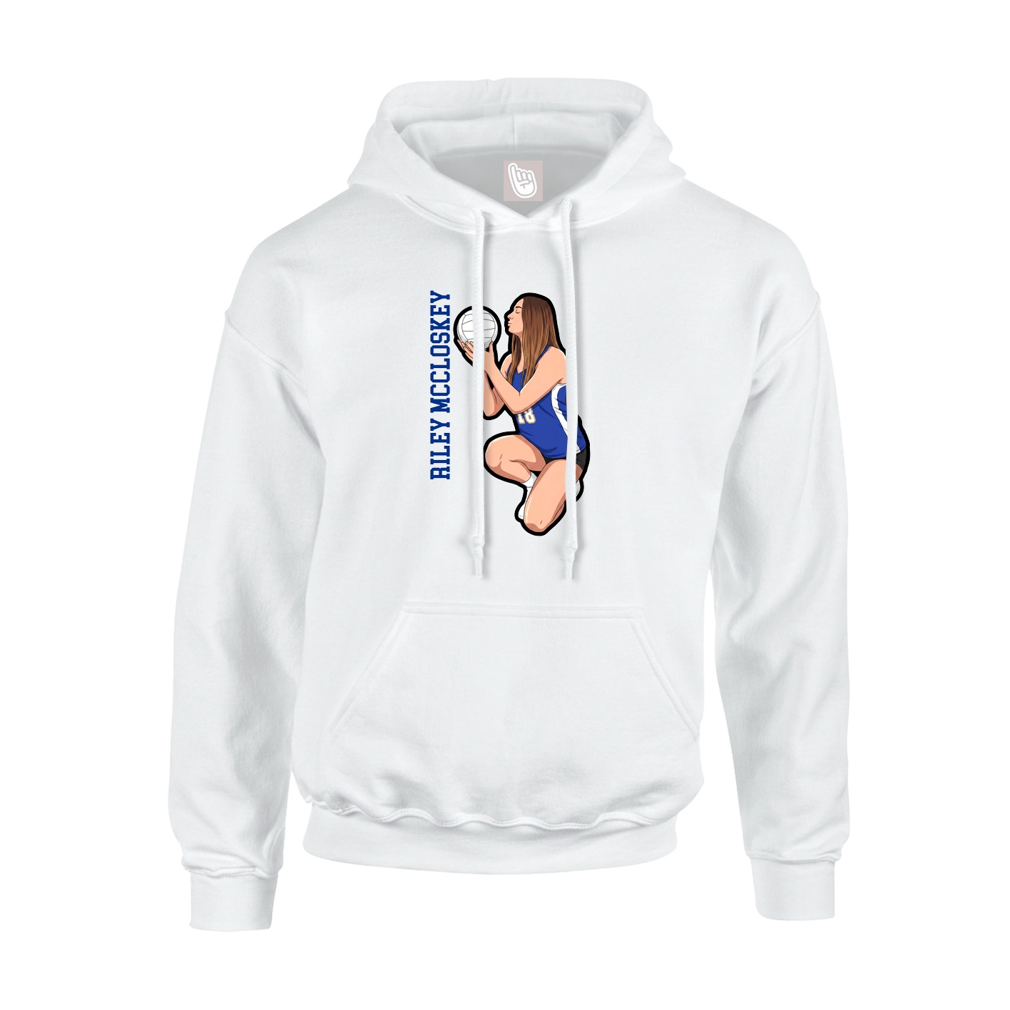 Hoodie — Name Vertical in White