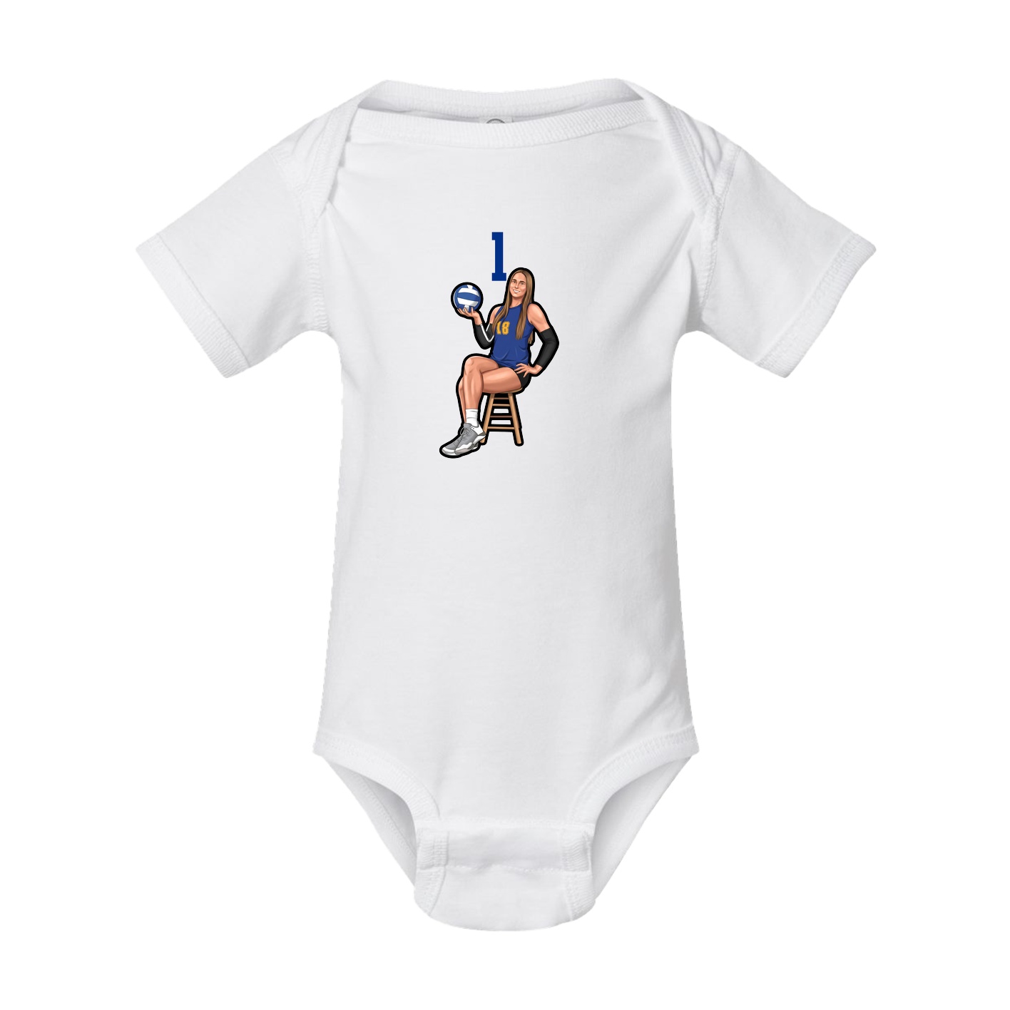 Baby Onesie — Number Top in White