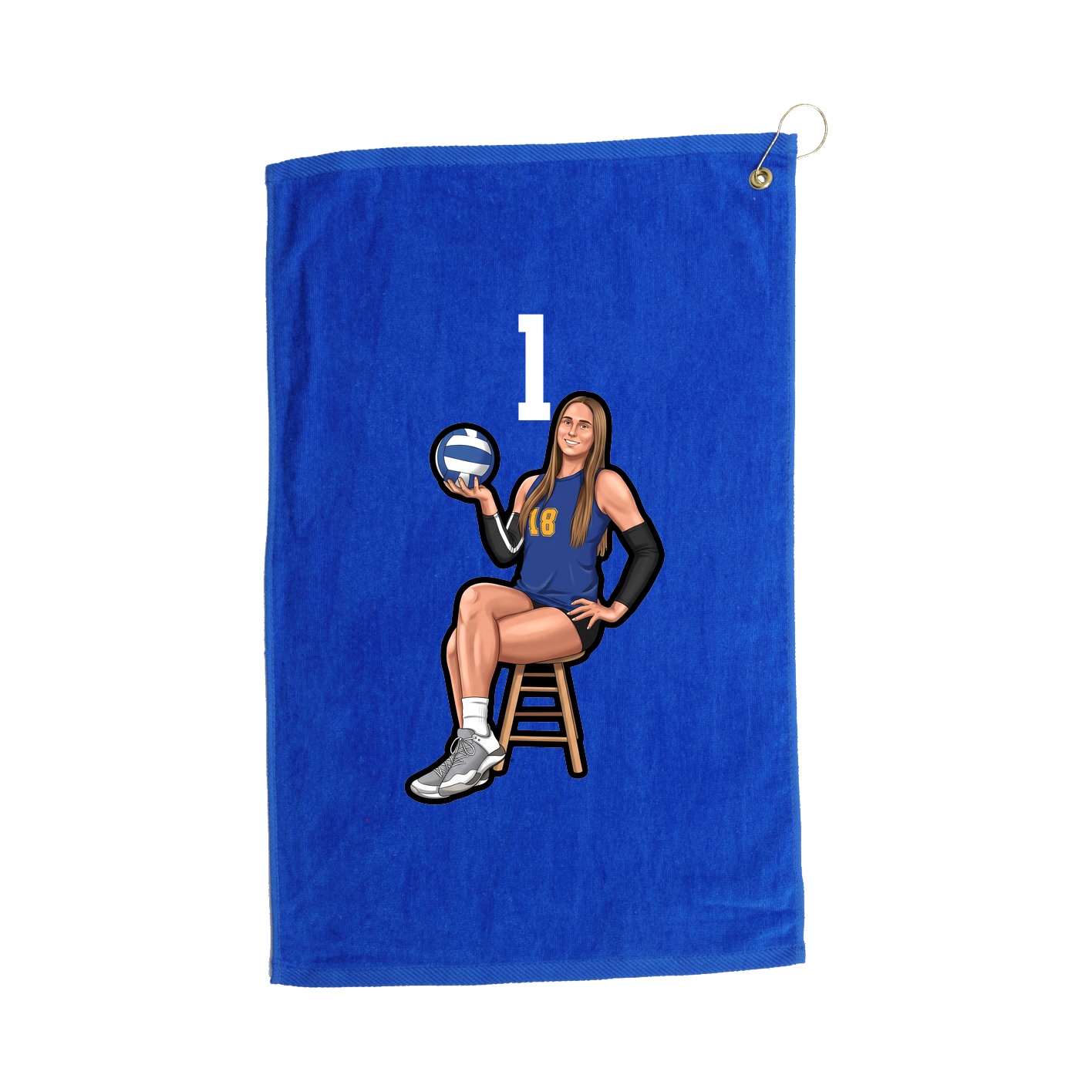 Golf Towel — Number Top in Royal