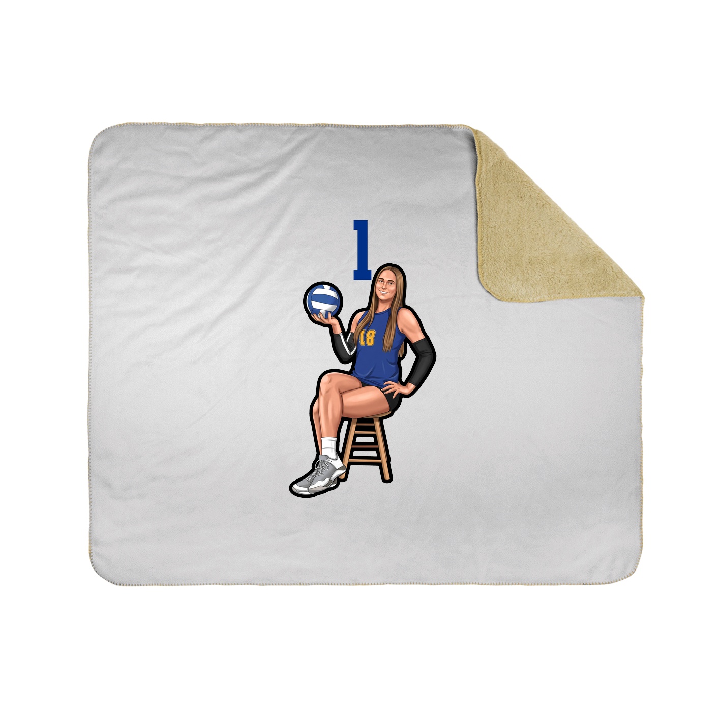 Throw Blanket — Number Top in White