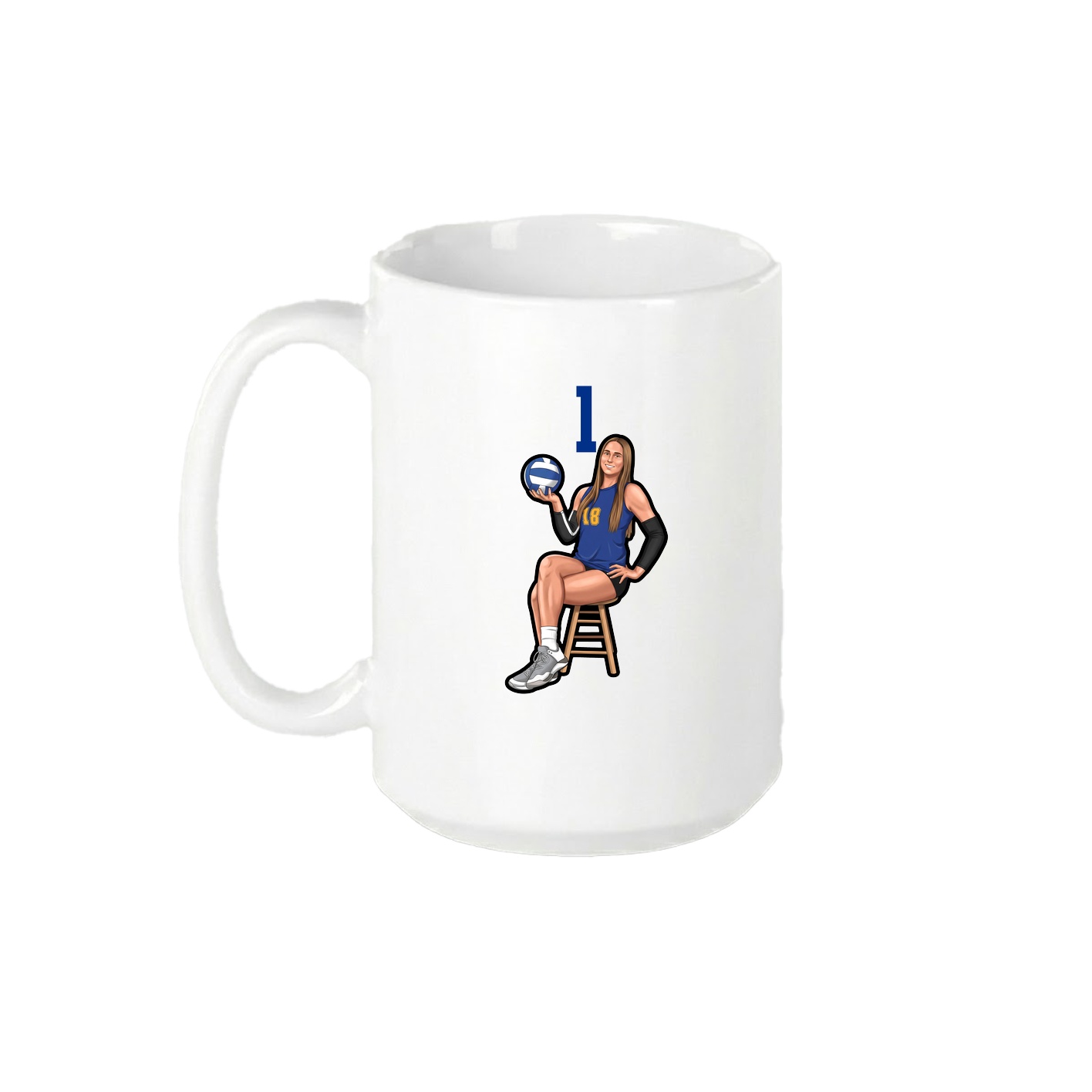 15oz Coffee Mug — Number Top in White