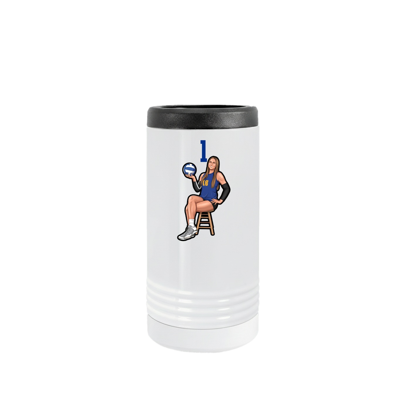 Slim Beverage Holder — Number Top in White