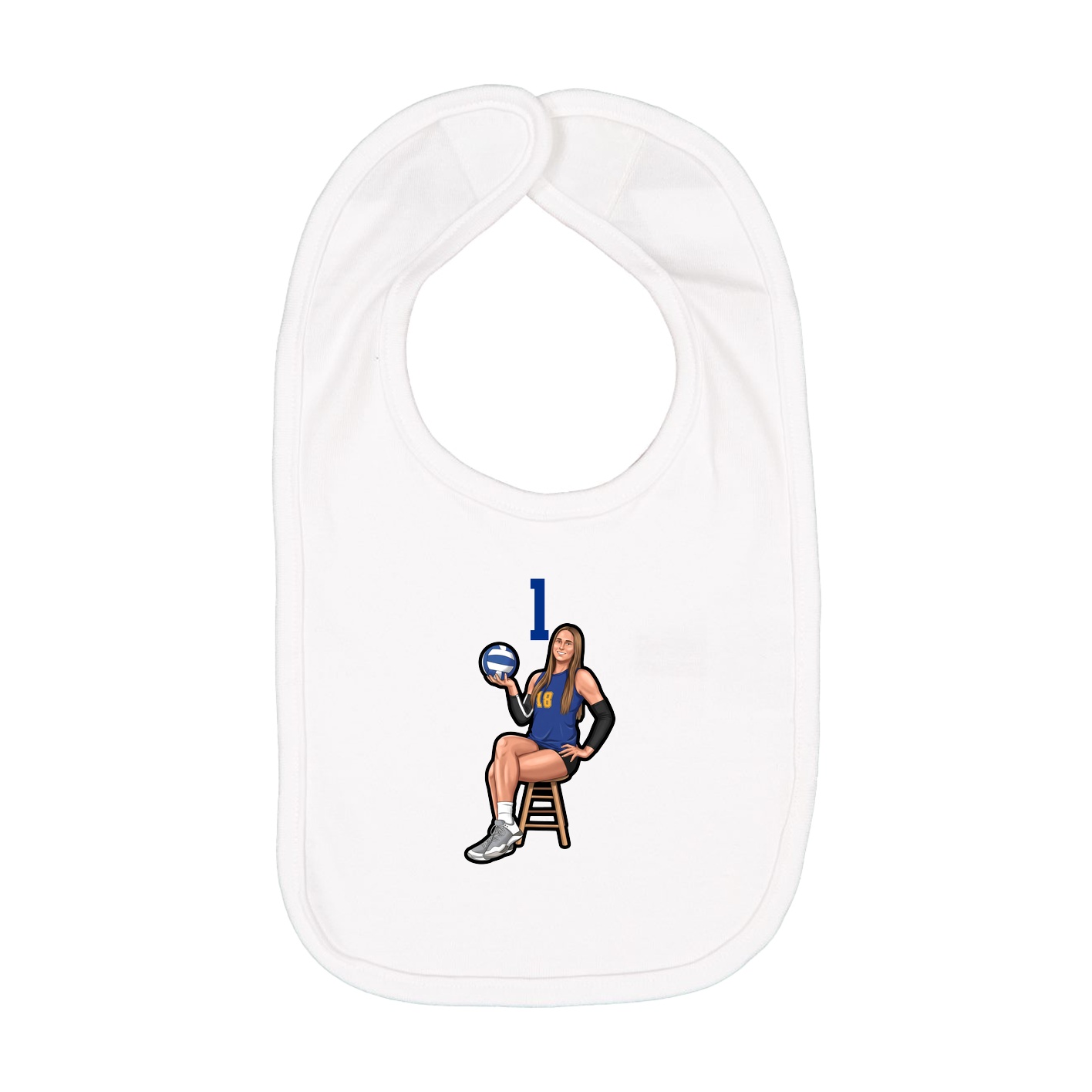 Infant Bib — Number Top in White