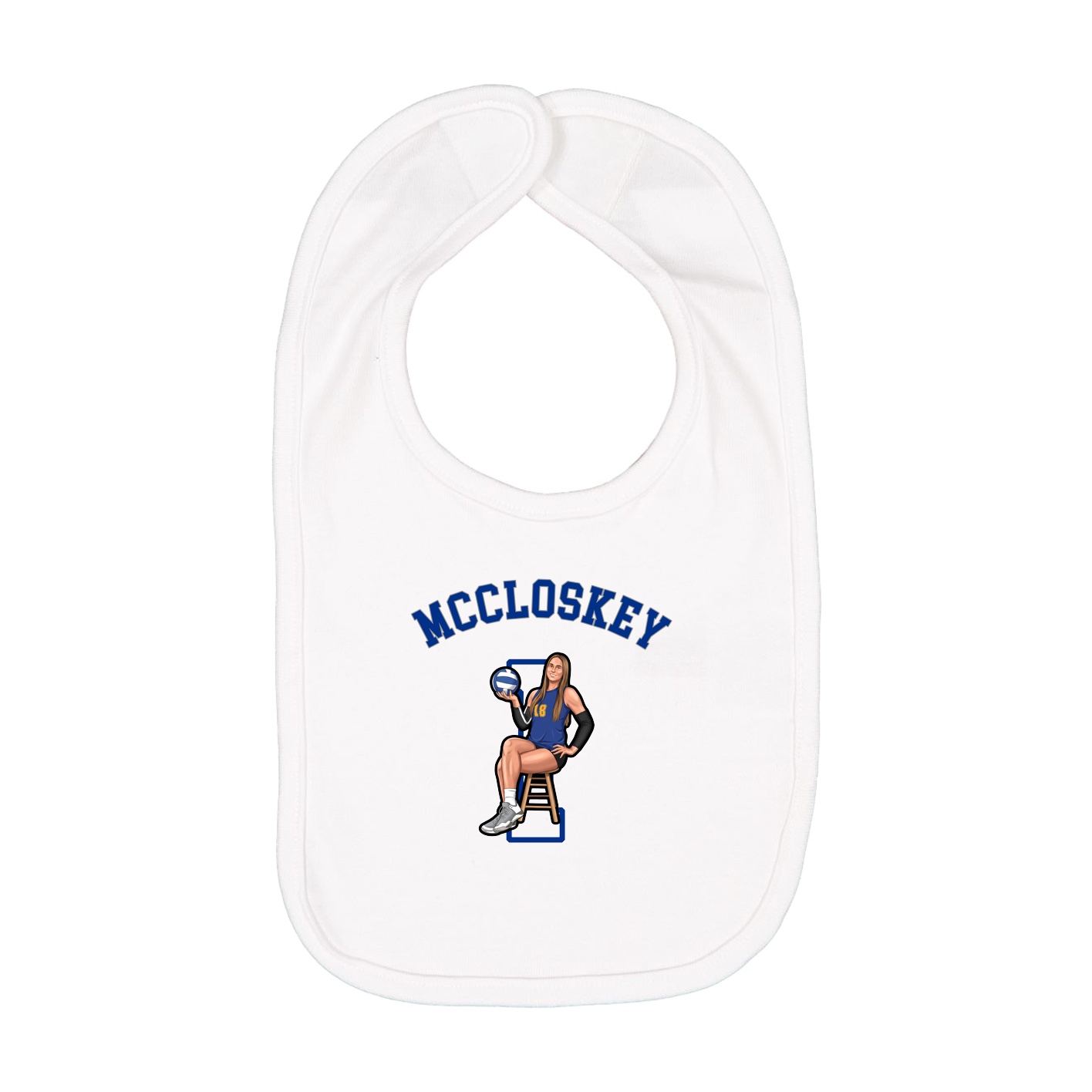 Infant Bib — Shirsey Arch in White