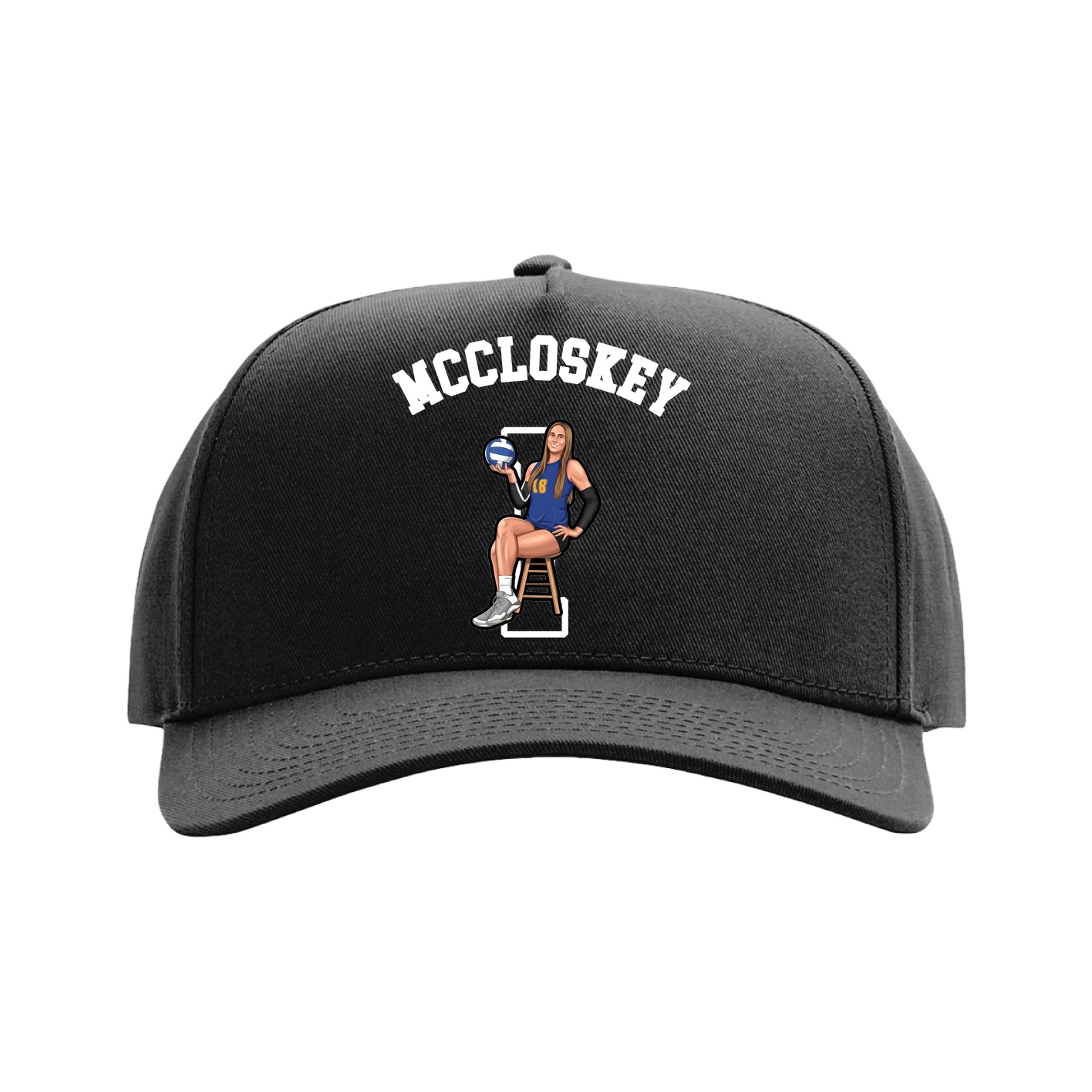 Full Fabric Five-Panel Champ Cap — Shirsey Arch in Black