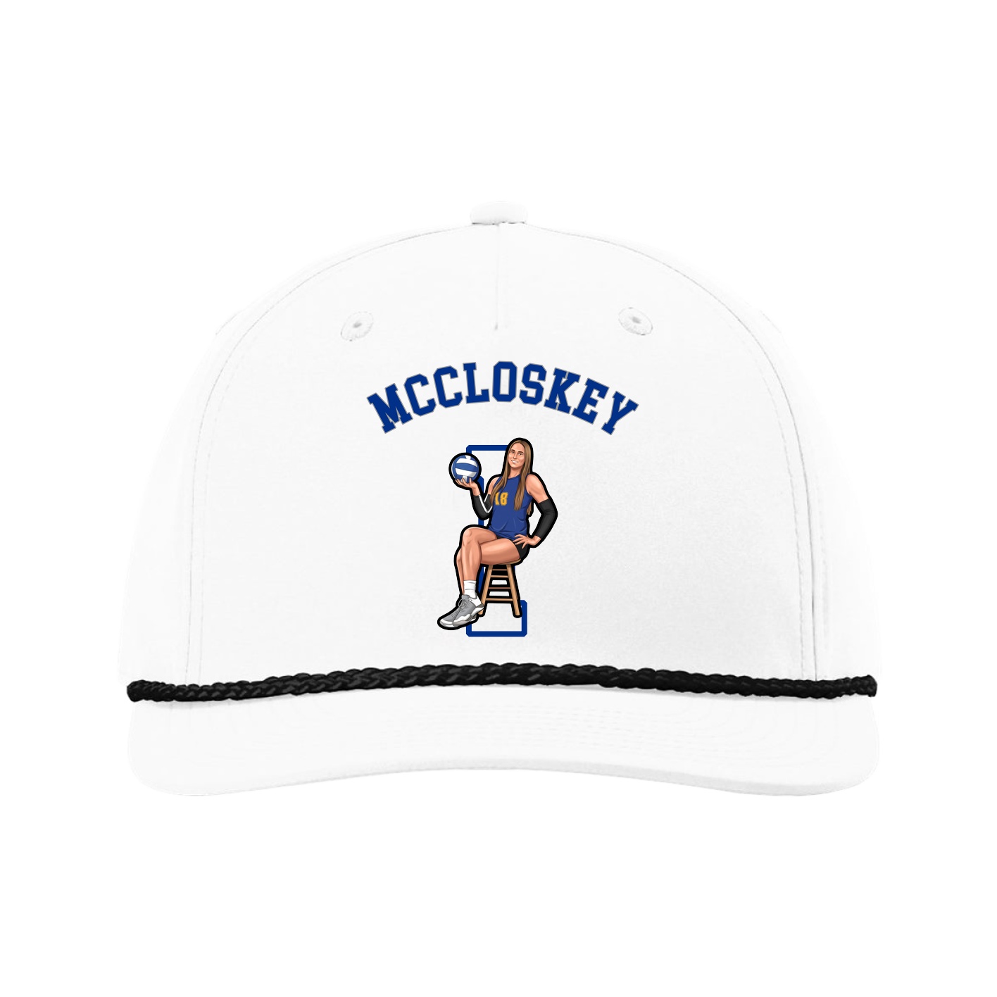 Five-Panel Classic Rope Cap — Shirsey Arch in White