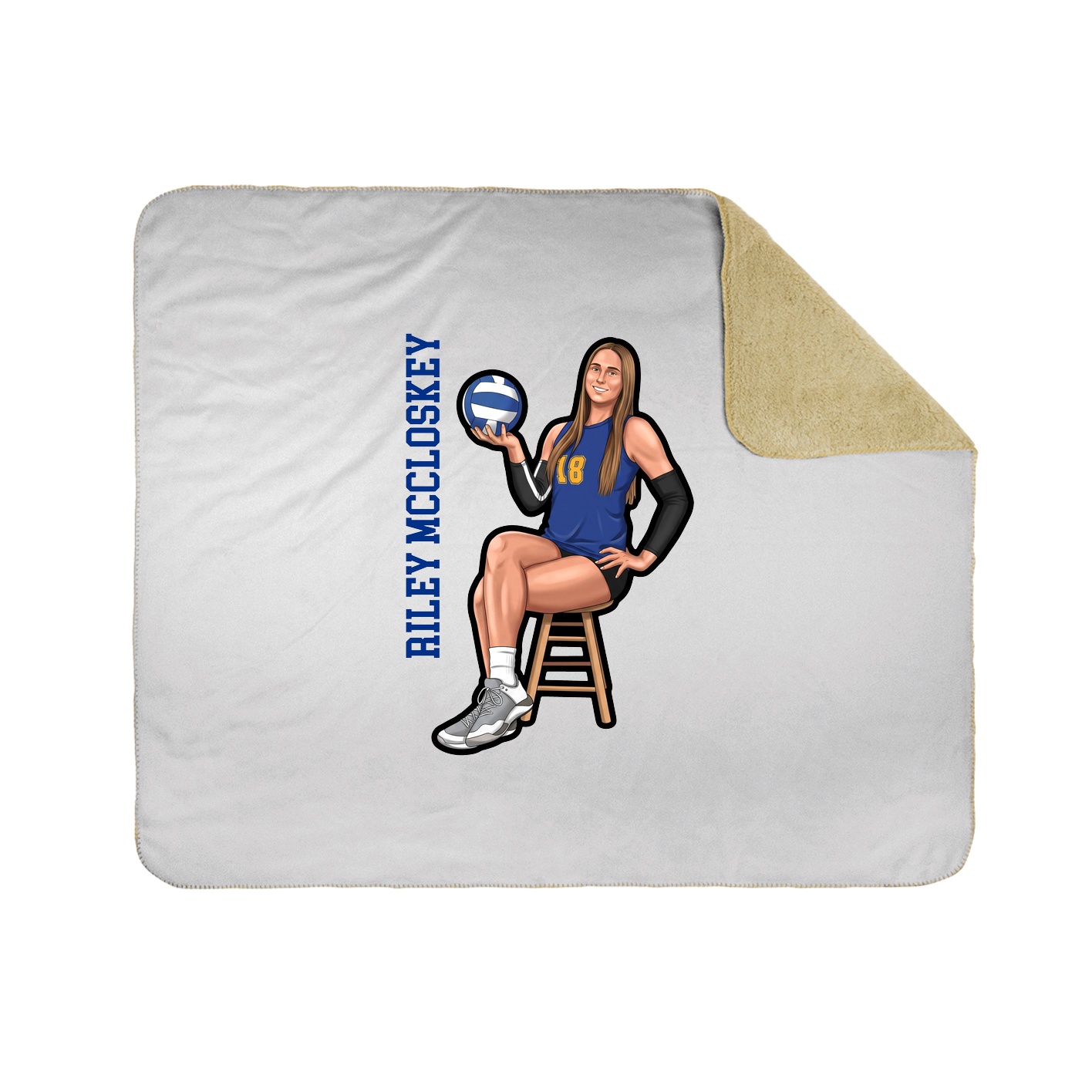 Throw Blanket — Name Vertical in White