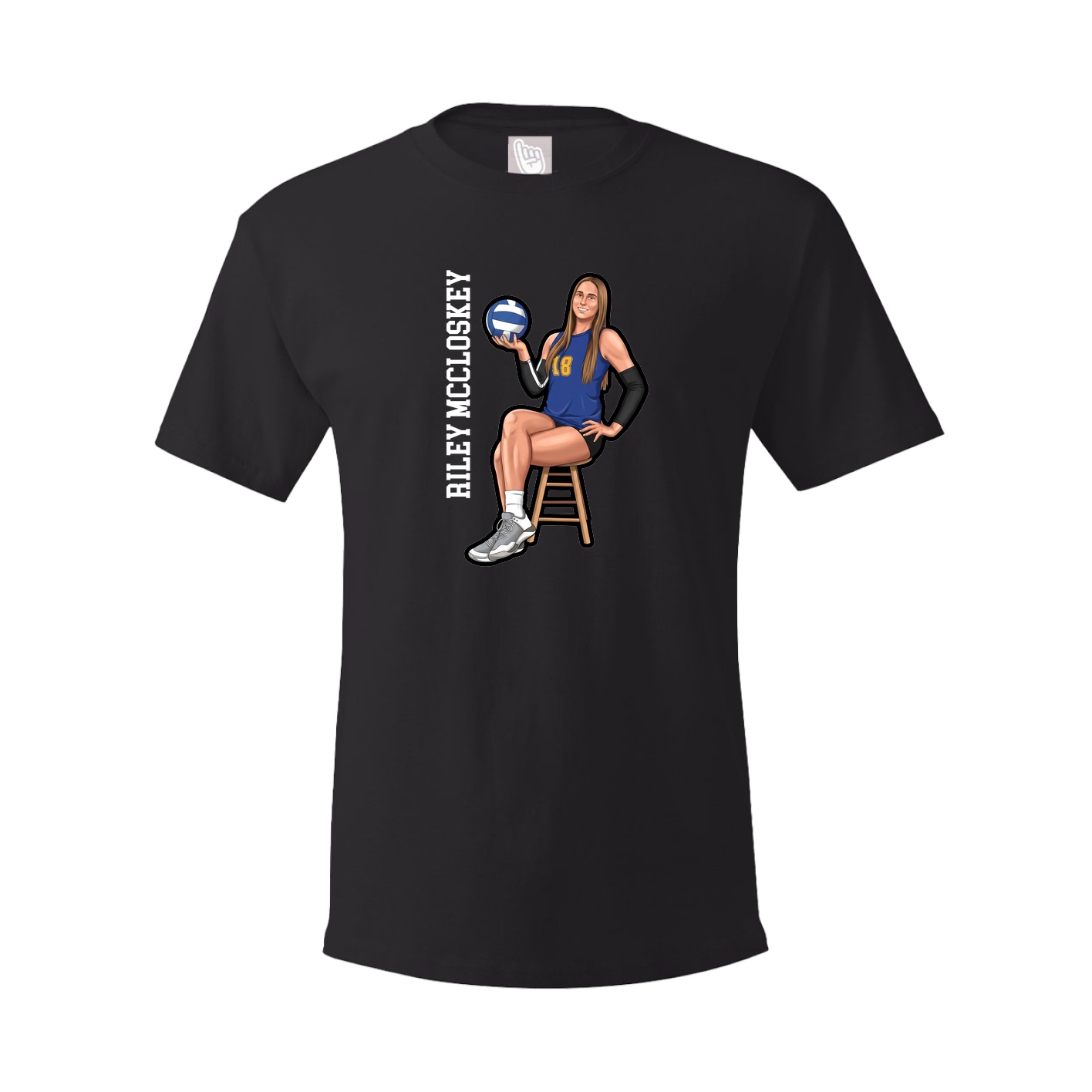 Youth Tee — Name Vertical in Black