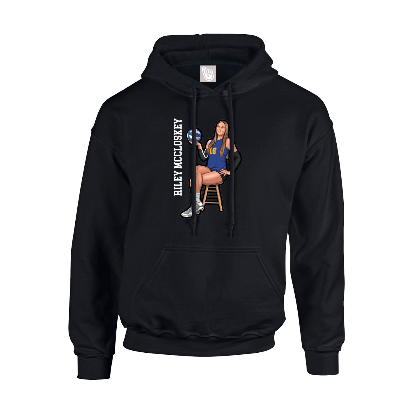 Hoodie — Name Vertical in Black
