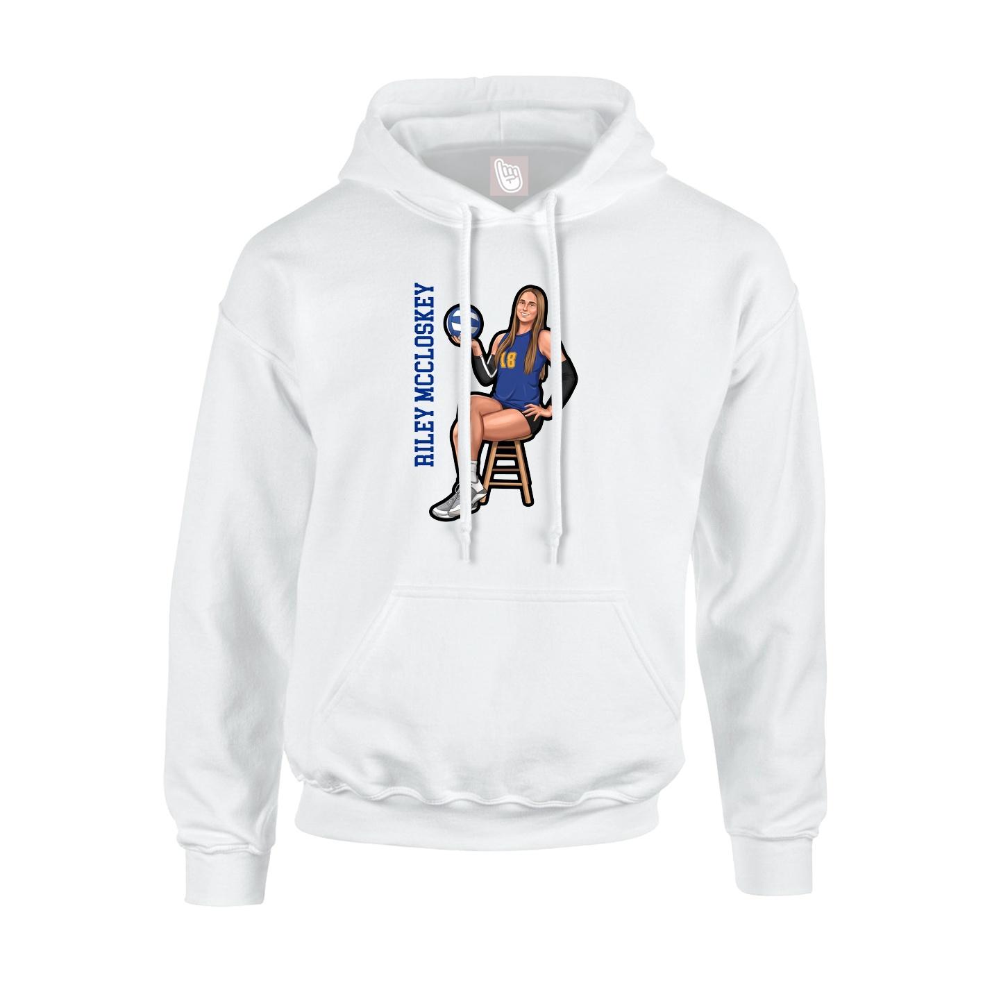 Youth Hoodie — Name Vertical in White