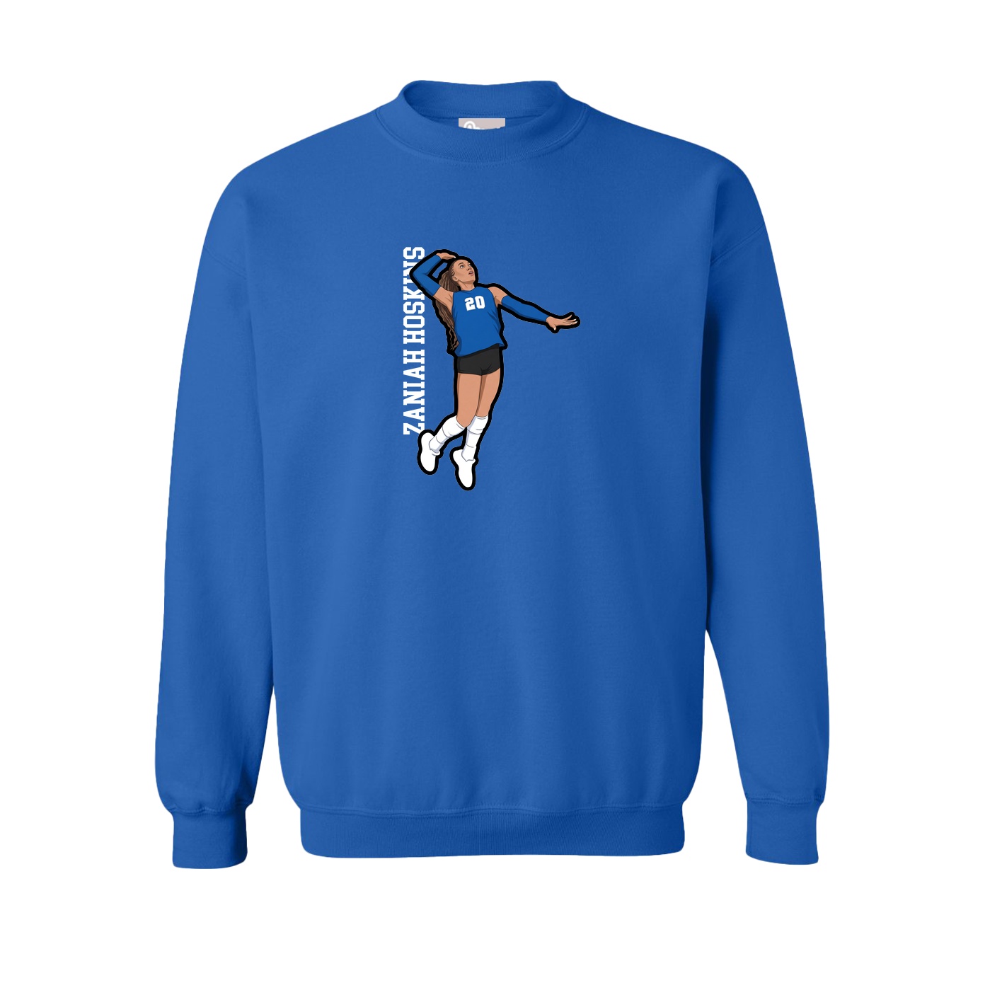 Fleece Crew — Name Vertical in Royal
