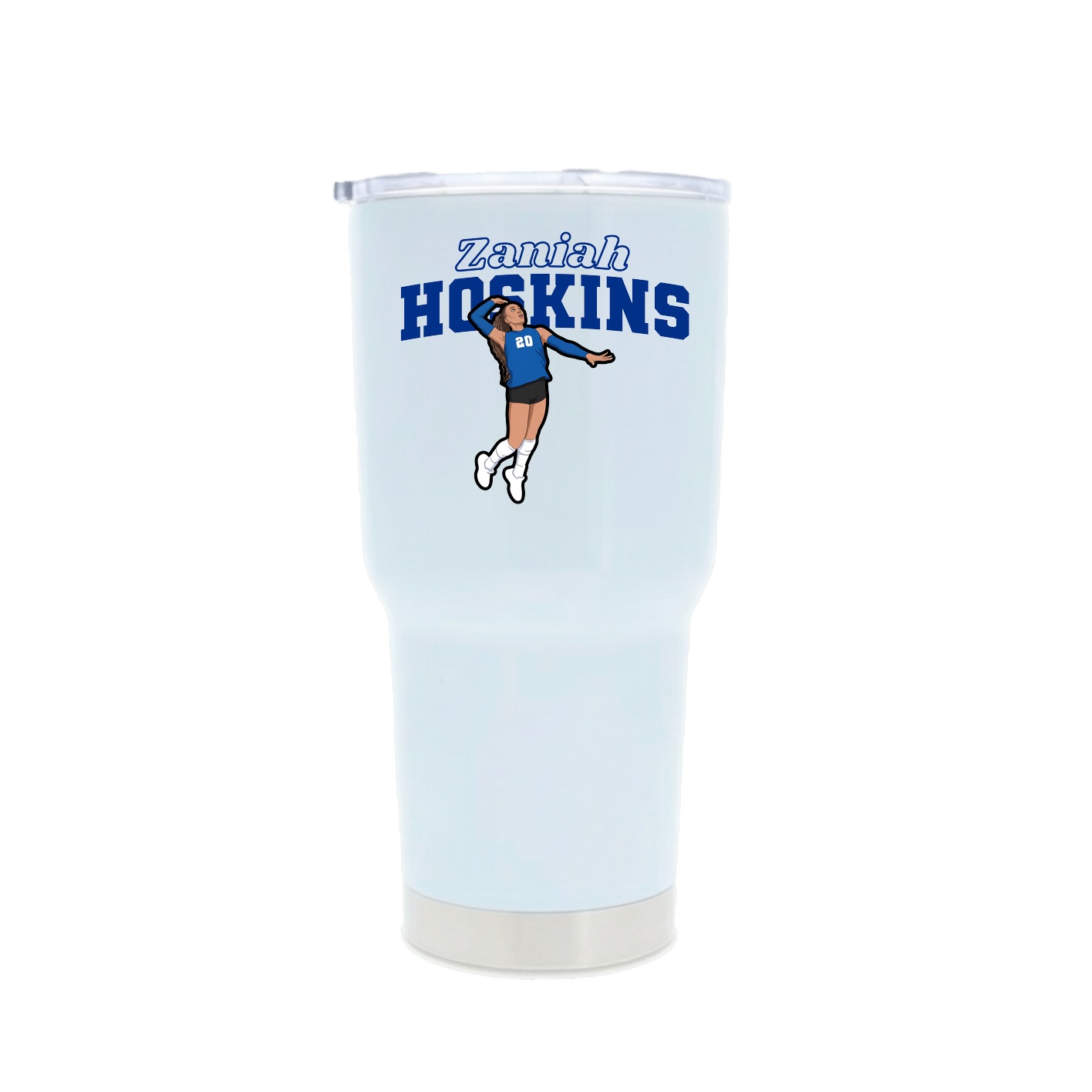 30oz Stainless Steel Tumbler — Name Arch in White