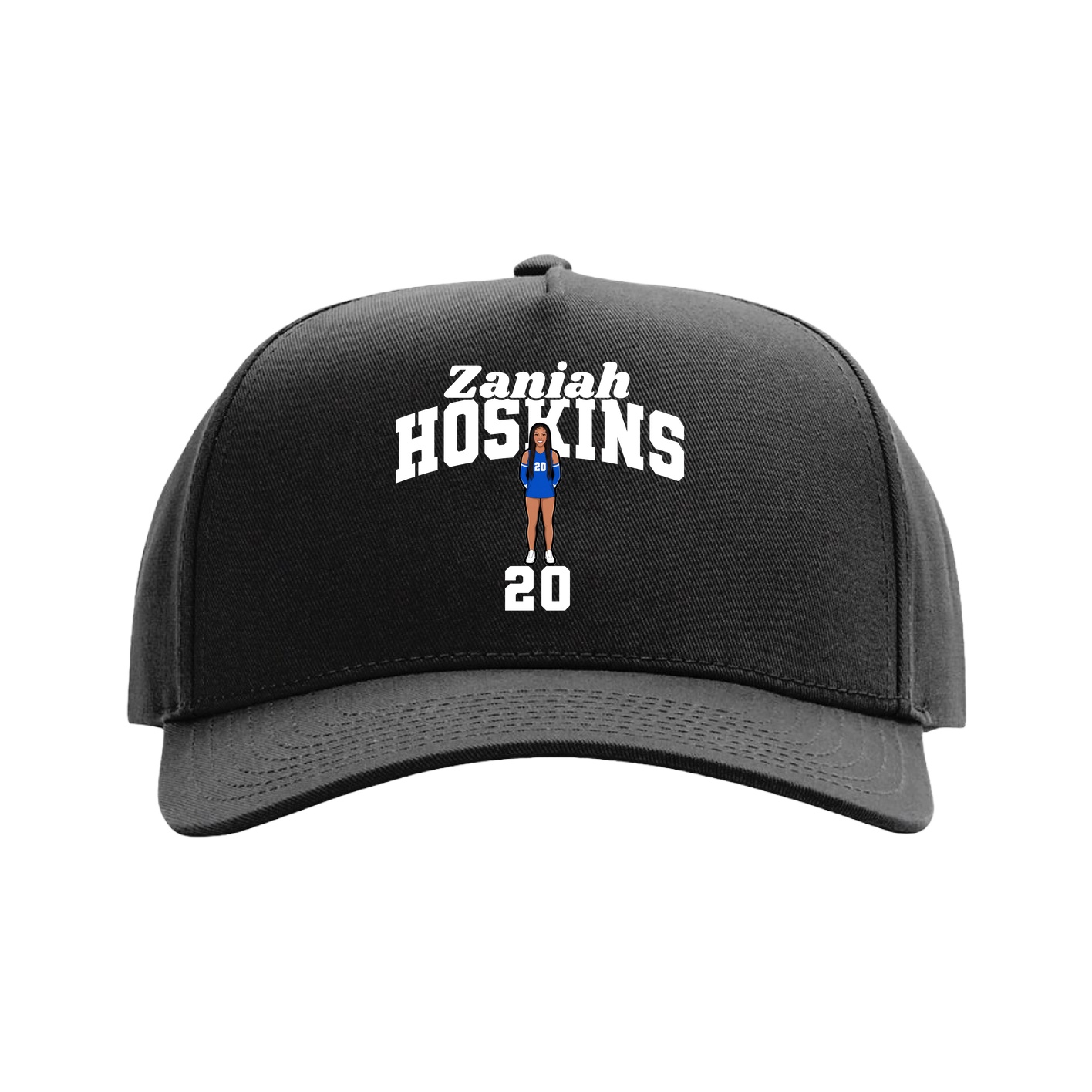 Full Fabric Five-Panel Champ Cap — Signature Arch in Black
