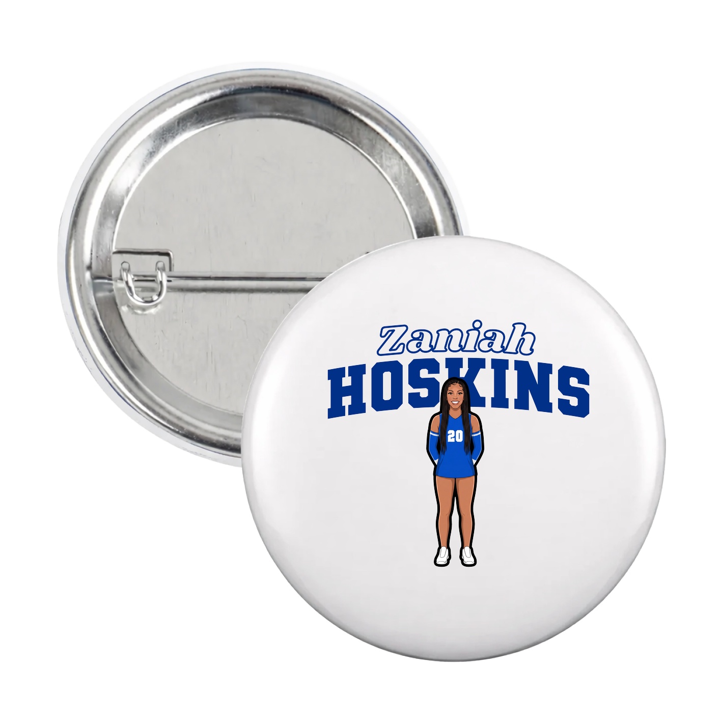 Game Day Button — Name Arch in White