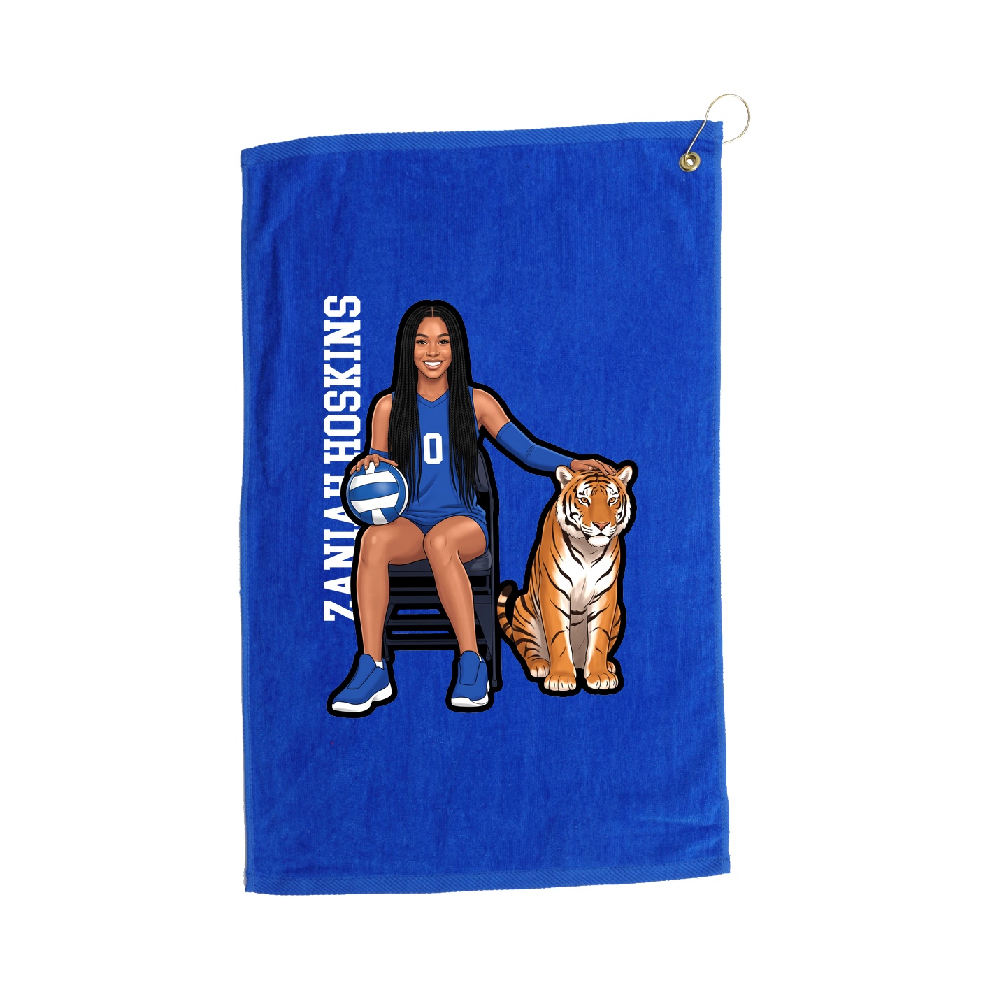 Golf Towel — Name Vertical in Royal