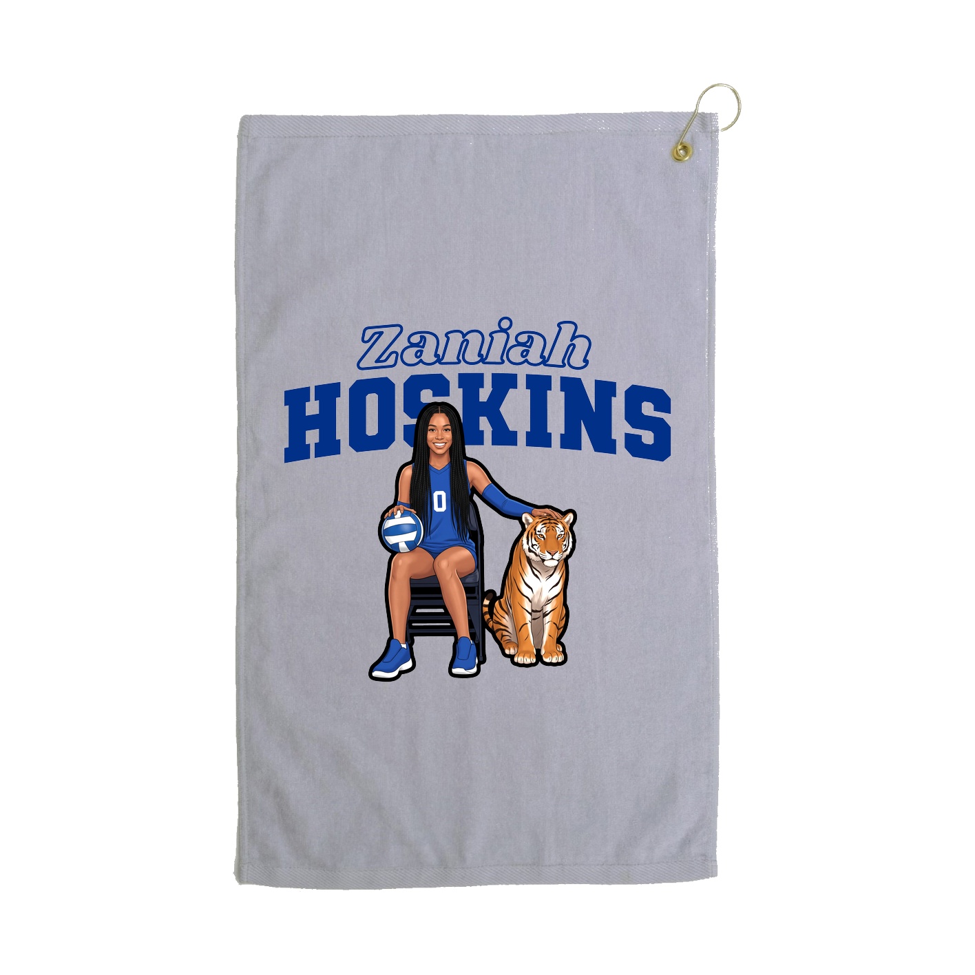 Golf Towel — Name Arch in Grey