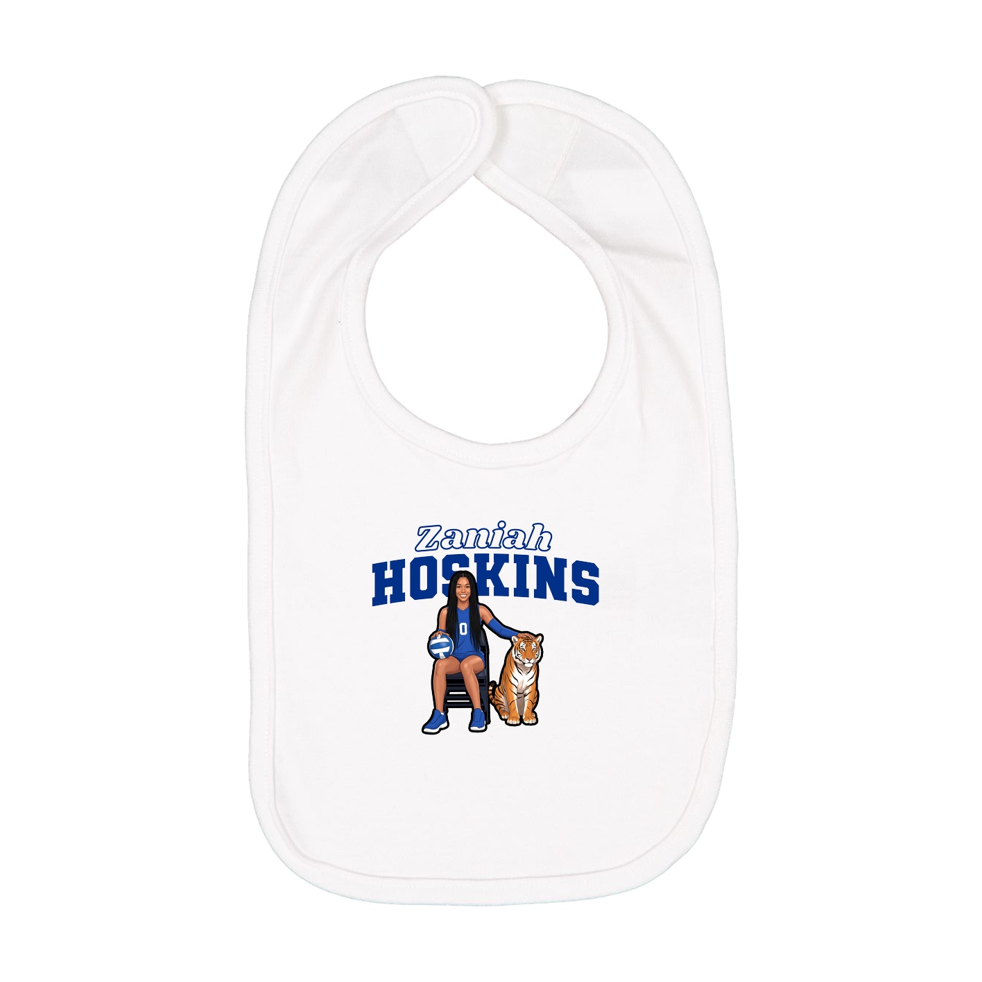 Infant Bib — Name Arch in White
