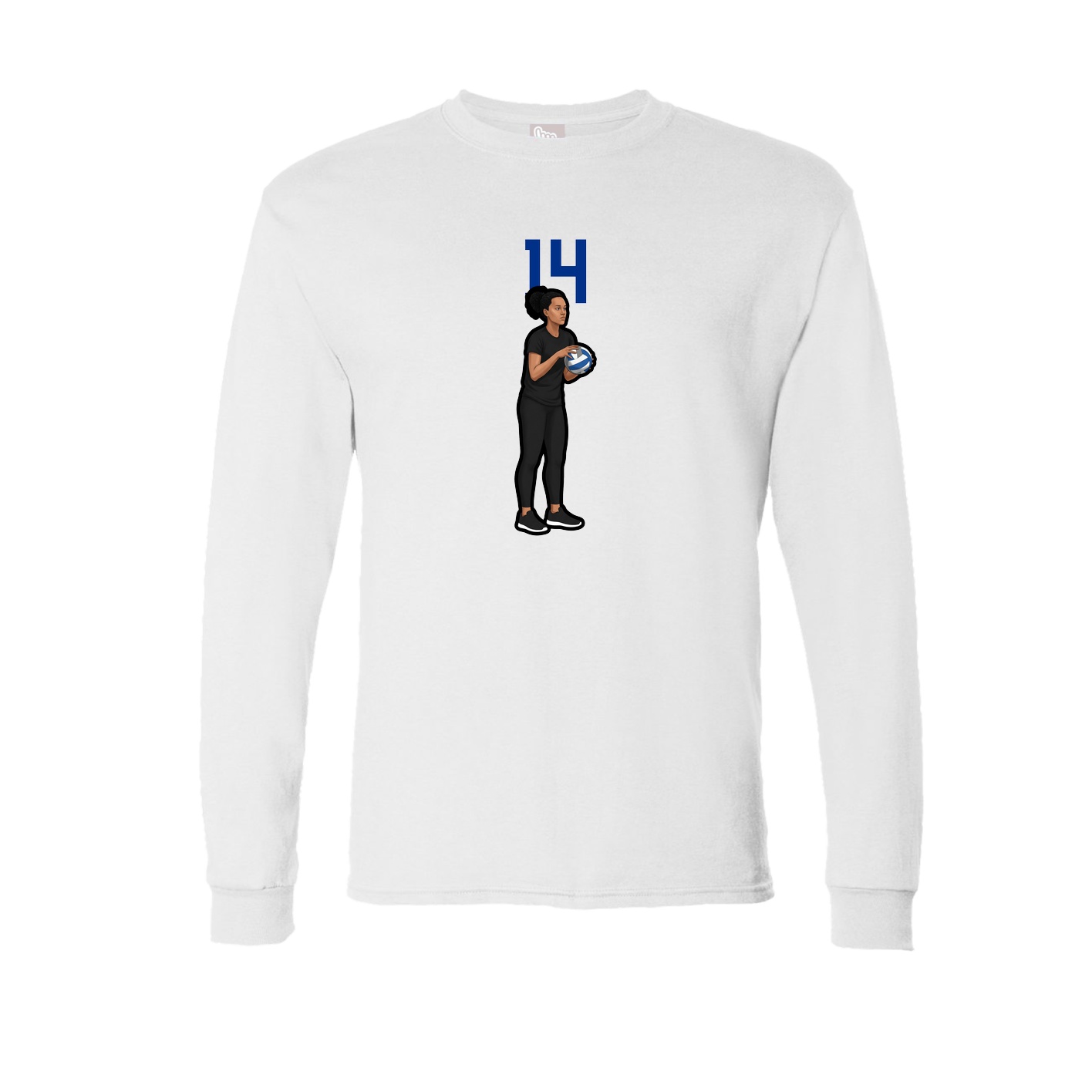 Long Sleeve Tee — Number Top in White