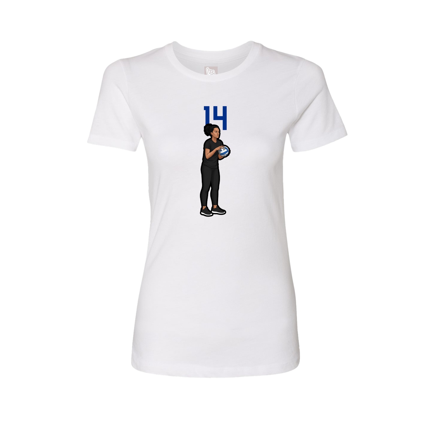 Fitted Women's Tee — Number Top in White