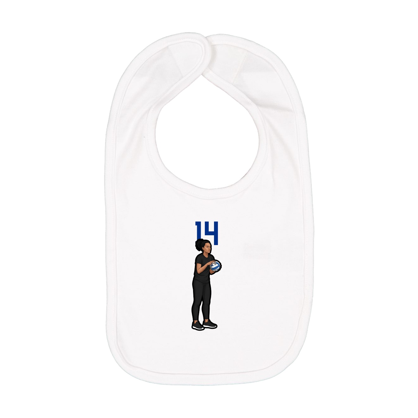 Infant Bib — Number Top in White
