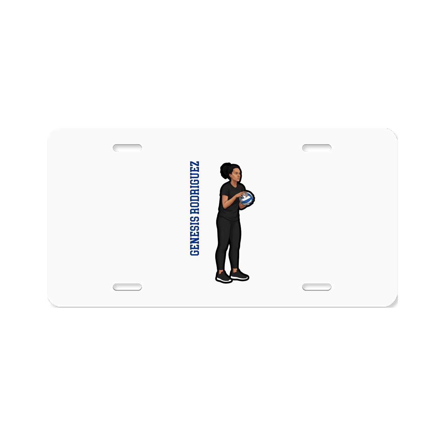 License Plate — Name Vertical in Classic