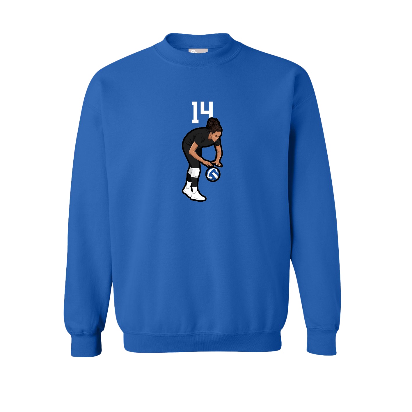 Fleece Crew — Number Top in Royal