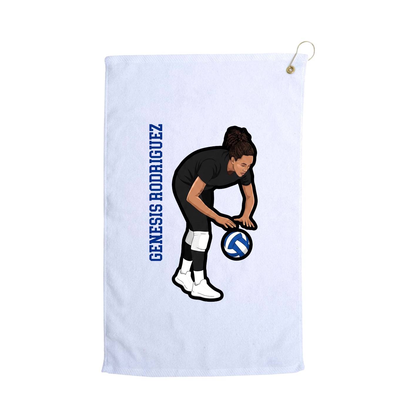 Golf Towel — Name Vertical in White