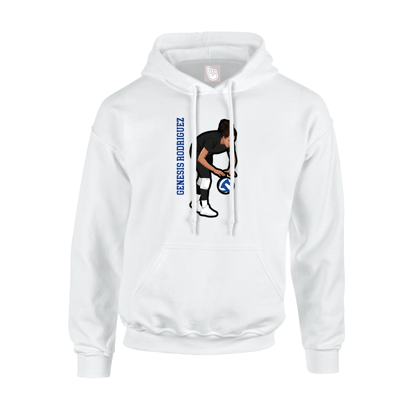 Hoodie — Name Vertical in White